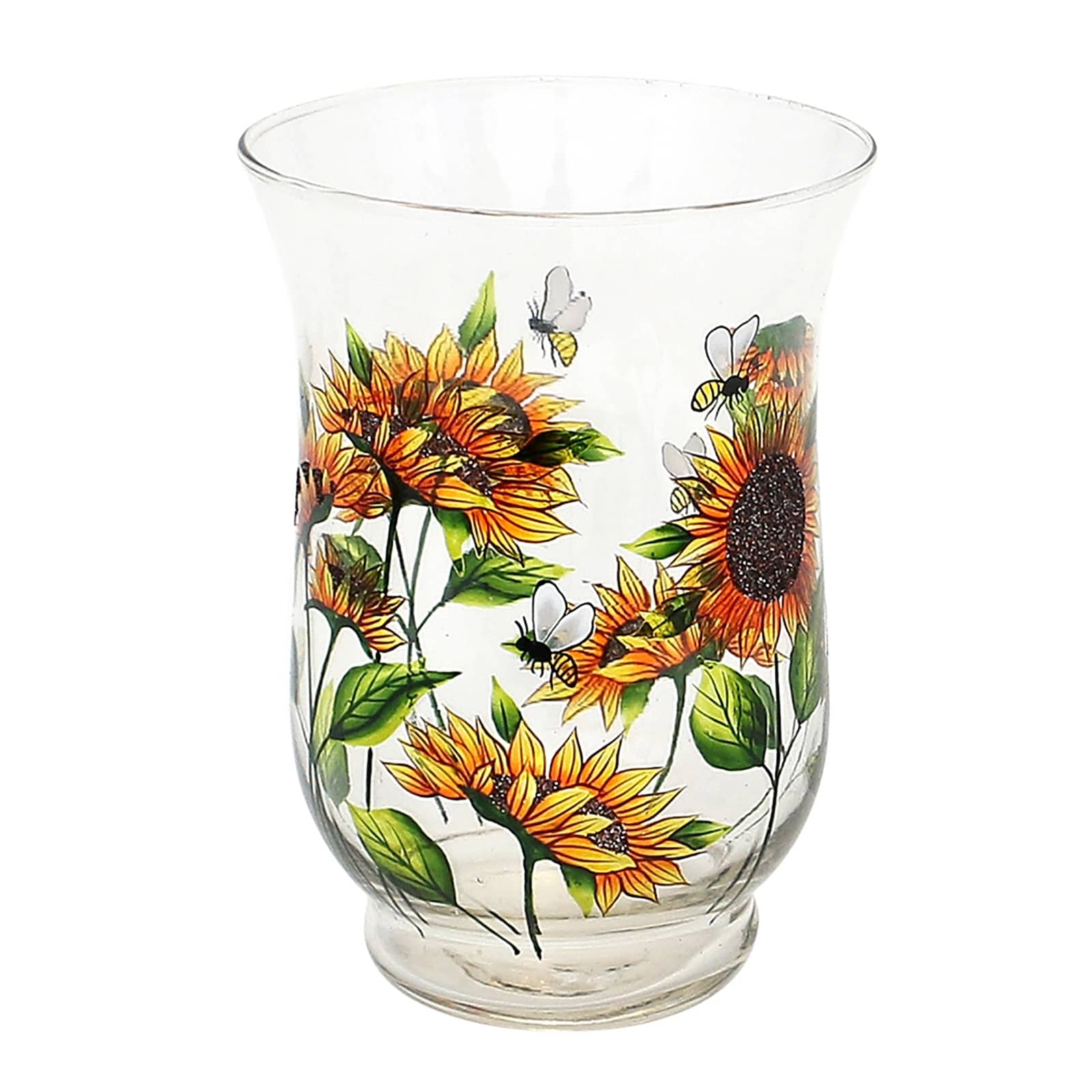 HTI-Living Glas Windlicht Sonnenblumen 