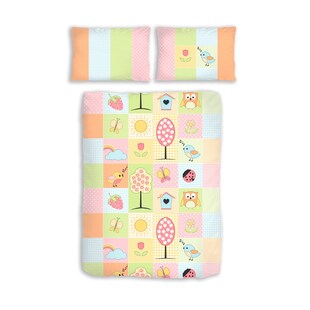 HTI-Line Renforce Bettwäsche 2tlg. 100/135 cm Vögelchen pastell gelb rose 