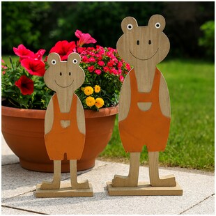 HTI-Living Osterfiguren 2er Set, Holz Frösche 