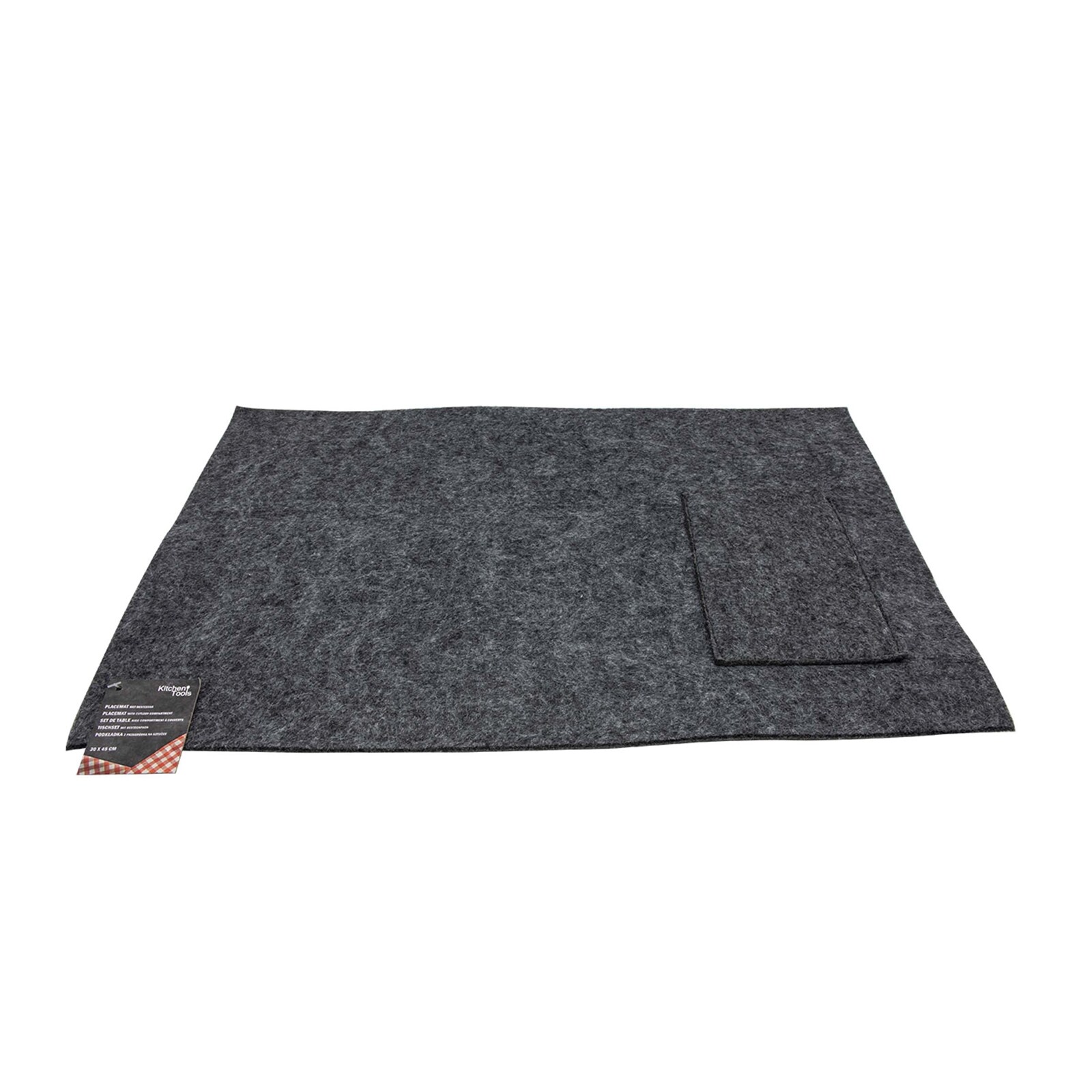 Platzset 4er Set  mit Bestecktasche Dunkelgrau Hellgrau