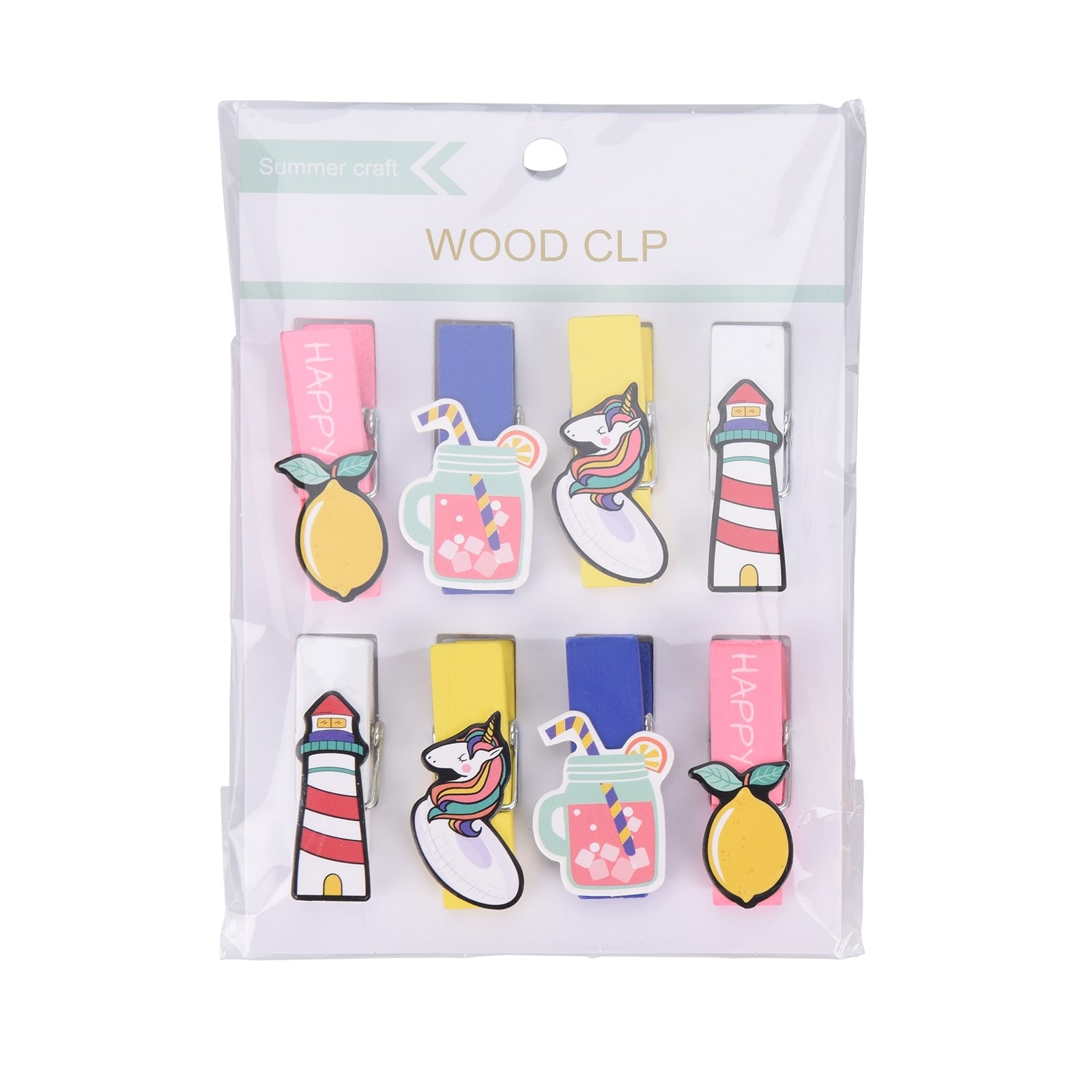 HTI-Living Briefklemme, 8 St&uuml;ck Holz 