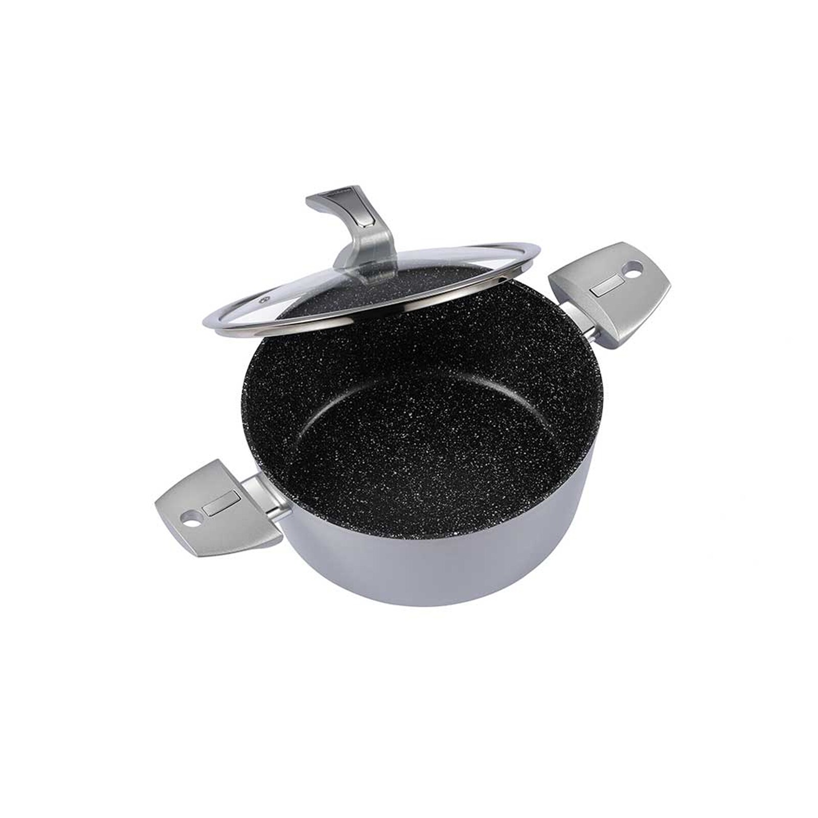 neuetischkultur Bratentopf mit Deckel Metallic Silber 20 cm 