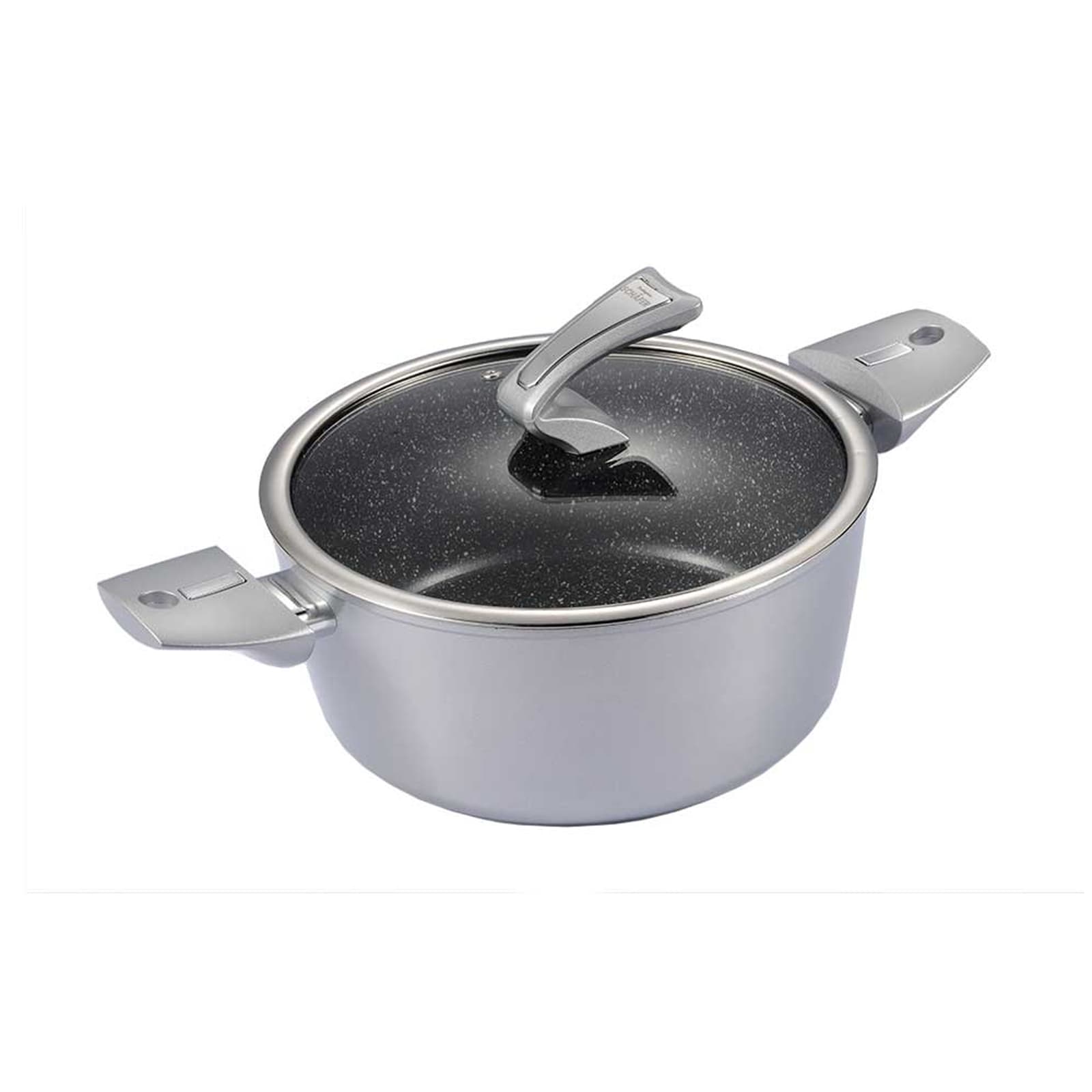 neuetischkultur Bratentopf mit Deckel Metallic Silber 24 cm 