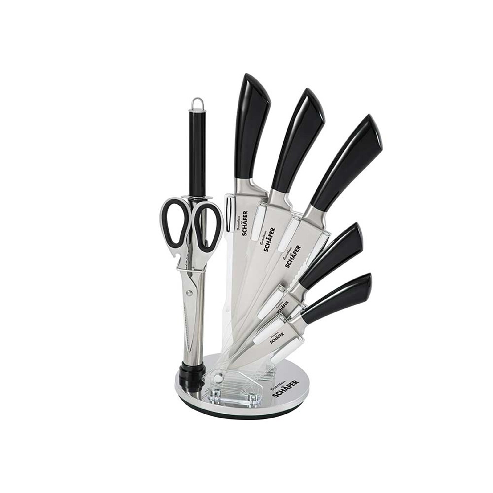 Messerblock 8 teiliges Set Metallic Black