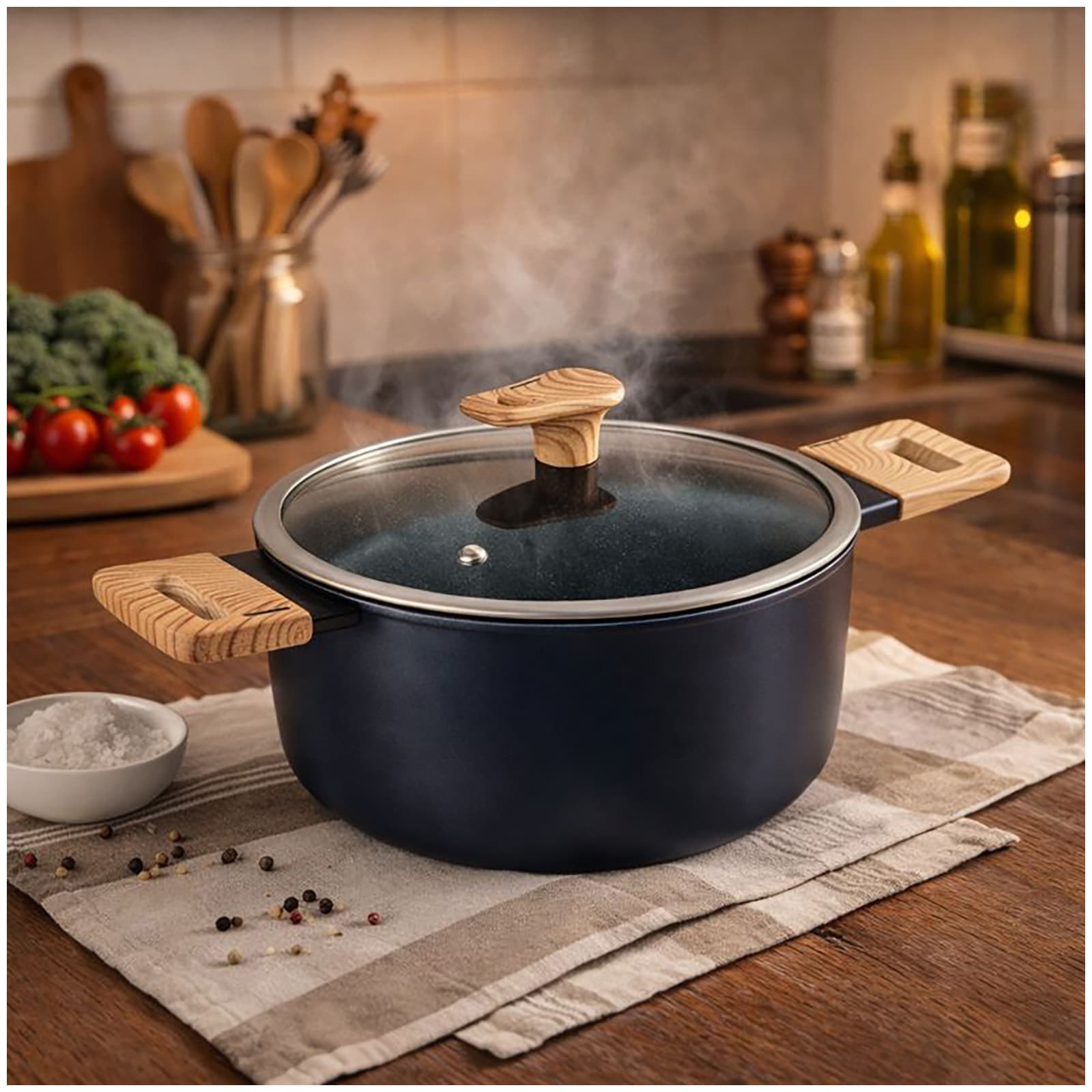 neuetischkultur Bratentopf mit Deckel Maple Wood 