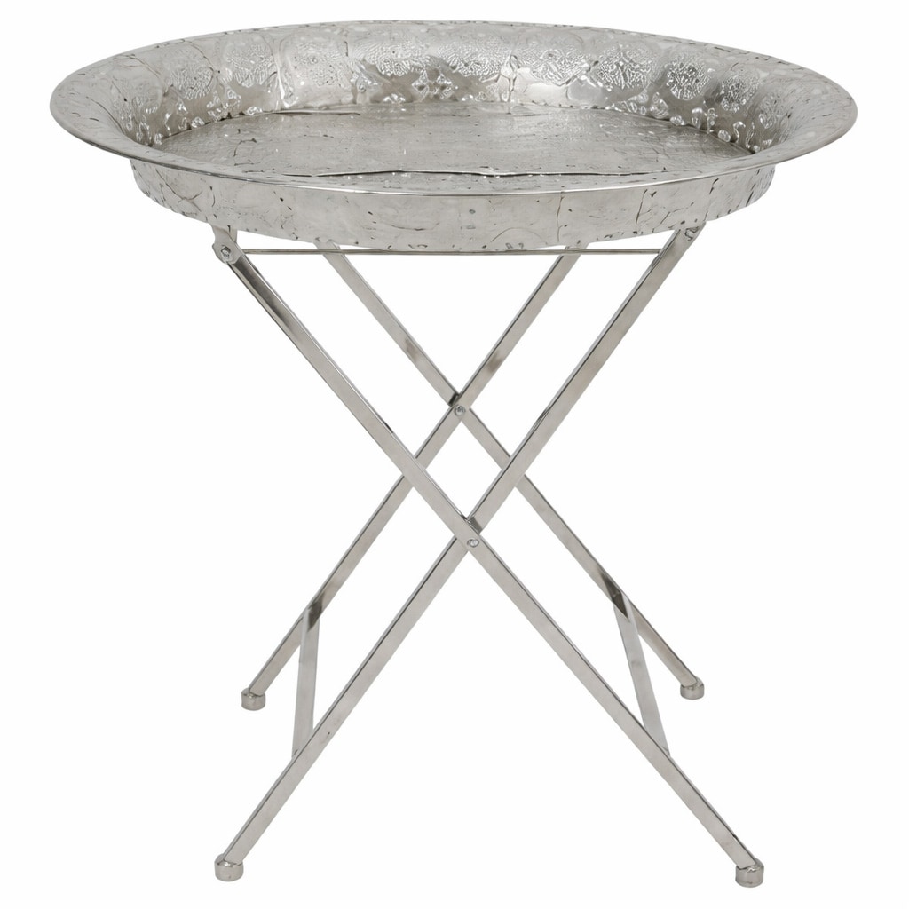 HTI-Living Beistelltisch rund, klappbar Metall 