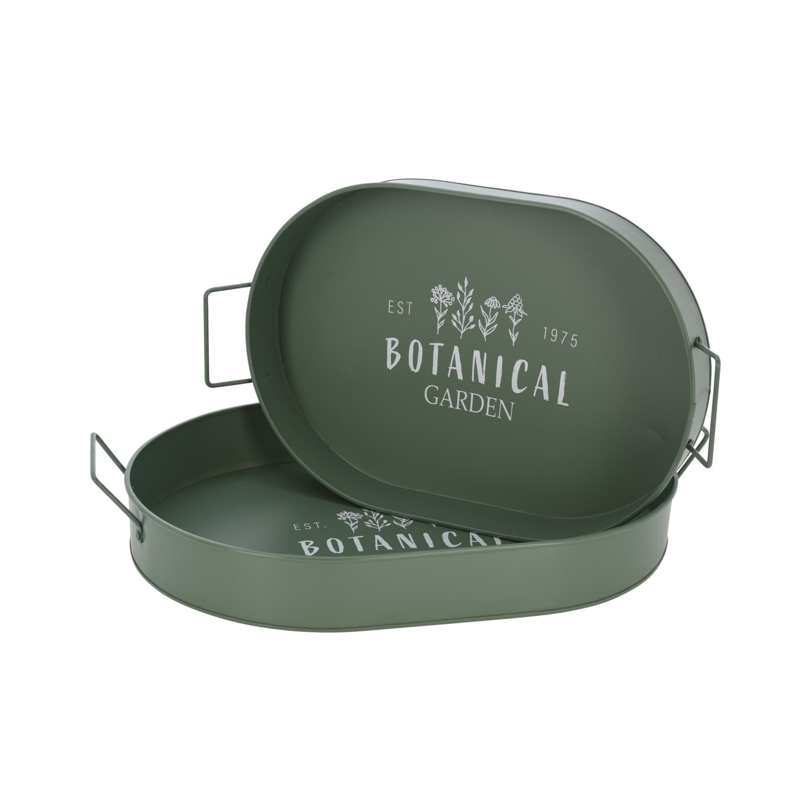 HTI-Living Dekotablett 2-teiliges Set Metall Retro 