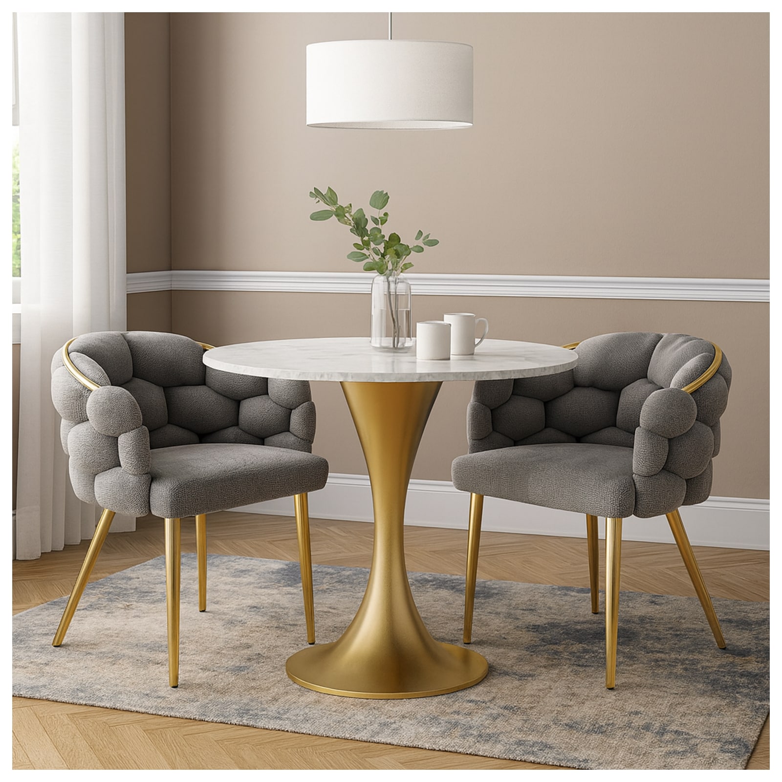 HTI-Living Stuhl Alsen Gold Grau 