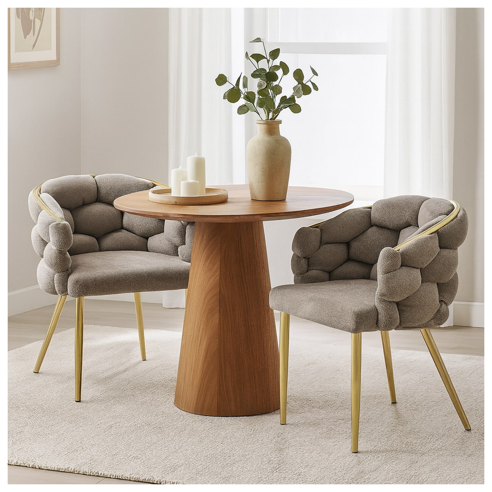 HTI-Living Stuhl Alsen Gold Braun 