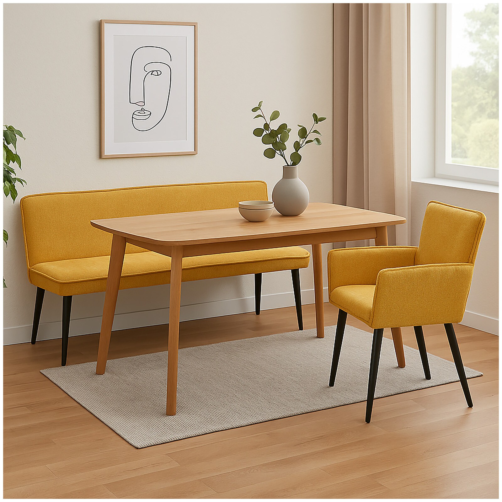 HTI-Living Polsterbank Mesilla Gelb 