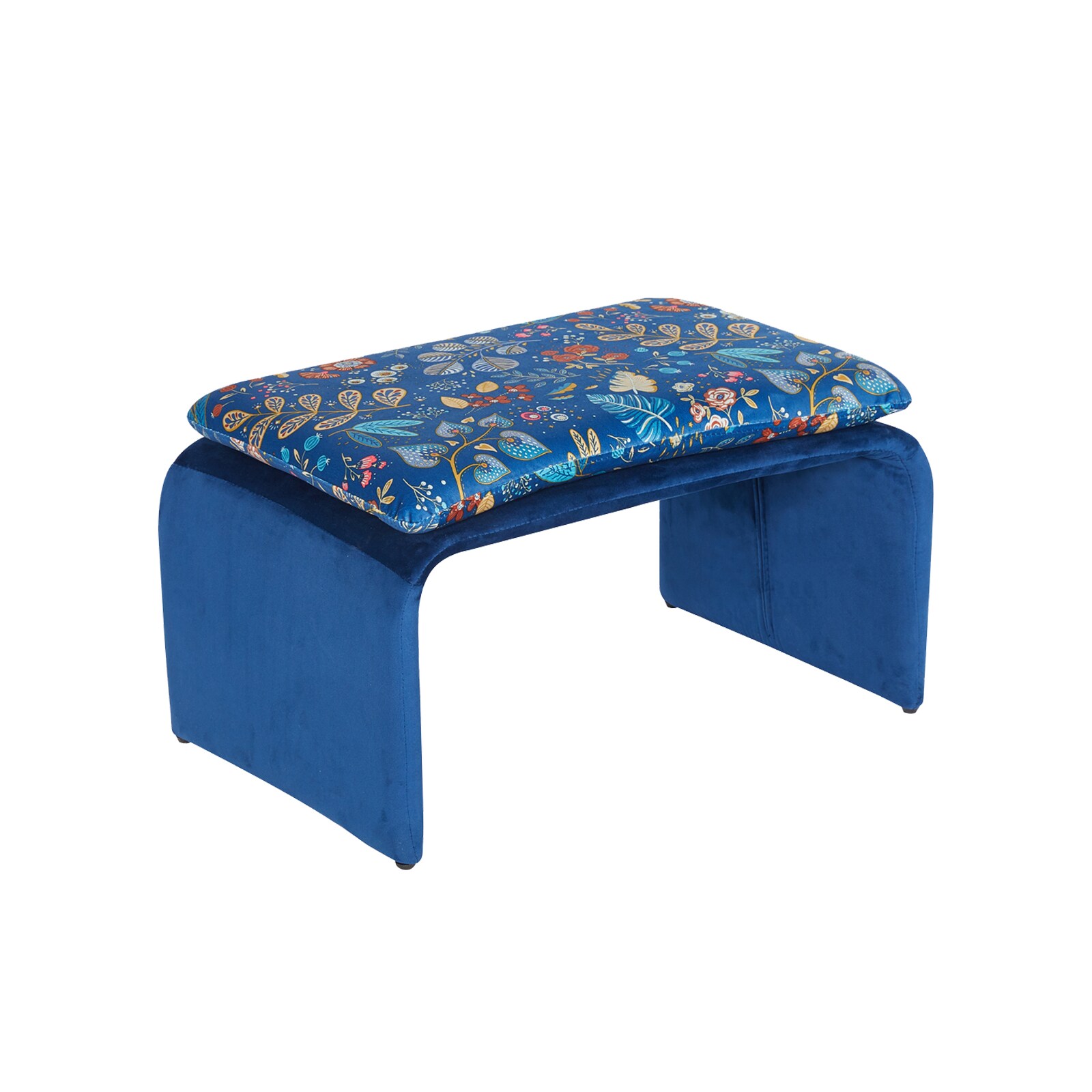 HTI-Living Polsterhocker B/H/T 61 x 34,5 x 40 cm Vance Blue Fantasy 
