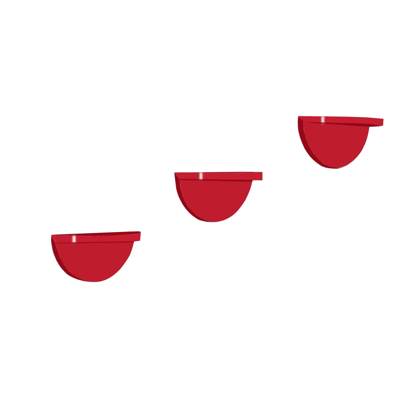 HTI-Living Wandregal 3er Set Konsole Altona Rot 