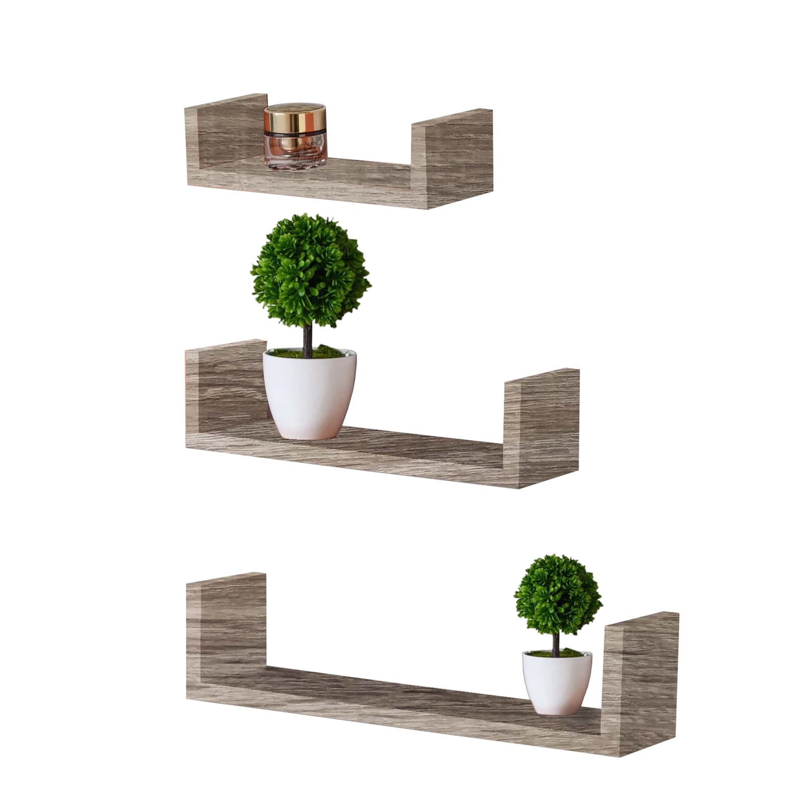 HTI-Living Wandregale 3er-Set mit Buchst&uuml;tze Altona Sonoma 