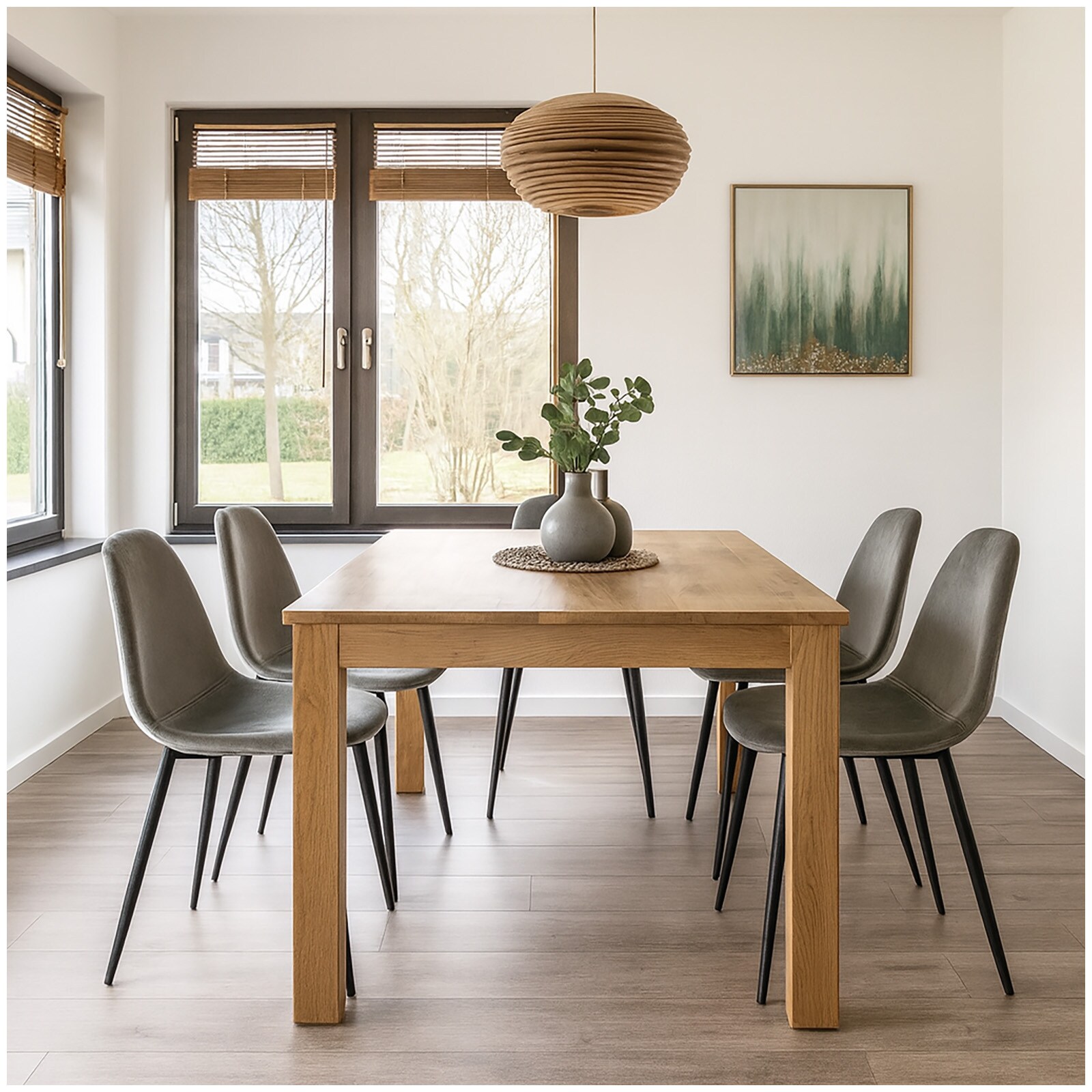 HTI-Living Esszimmerstuhl Samt 4er Set Savannah Grau 
