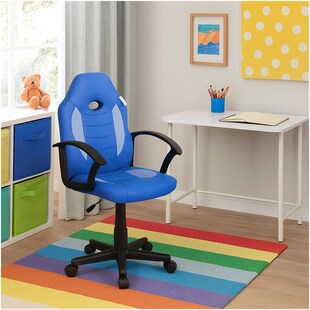 HTI-Living Schreibtischstuhl Junior höhenverstellbar ergonomischer Drehstuhl Blau 