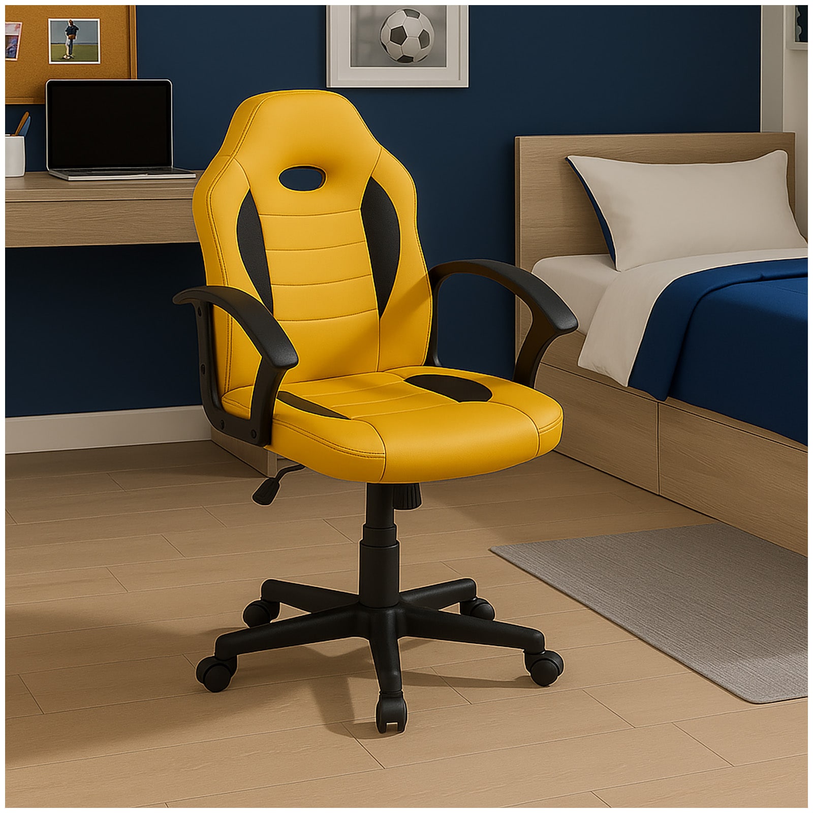 HTI-Living Schreibtischstuhl h&ouml;henverstellbar Daytona Junior Gelb 