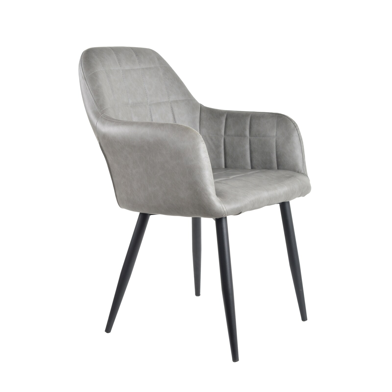 HTI-Living Armlehnenstuhl Kunstleder Vintage 1 St&uuml;ck Albany Antikgrau 