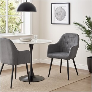 HTI-Living Armlehnenstuhl Retro 2er Set Albany Grau 