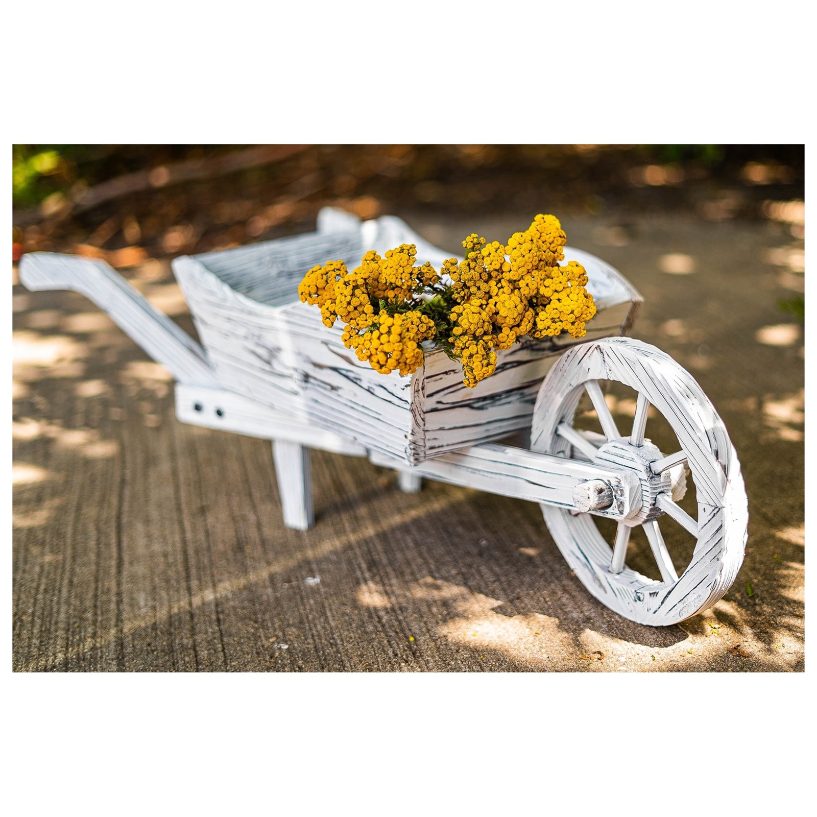 HTI-Living Holzschubkarre Wei&szlig; Rustikal Sommerset 