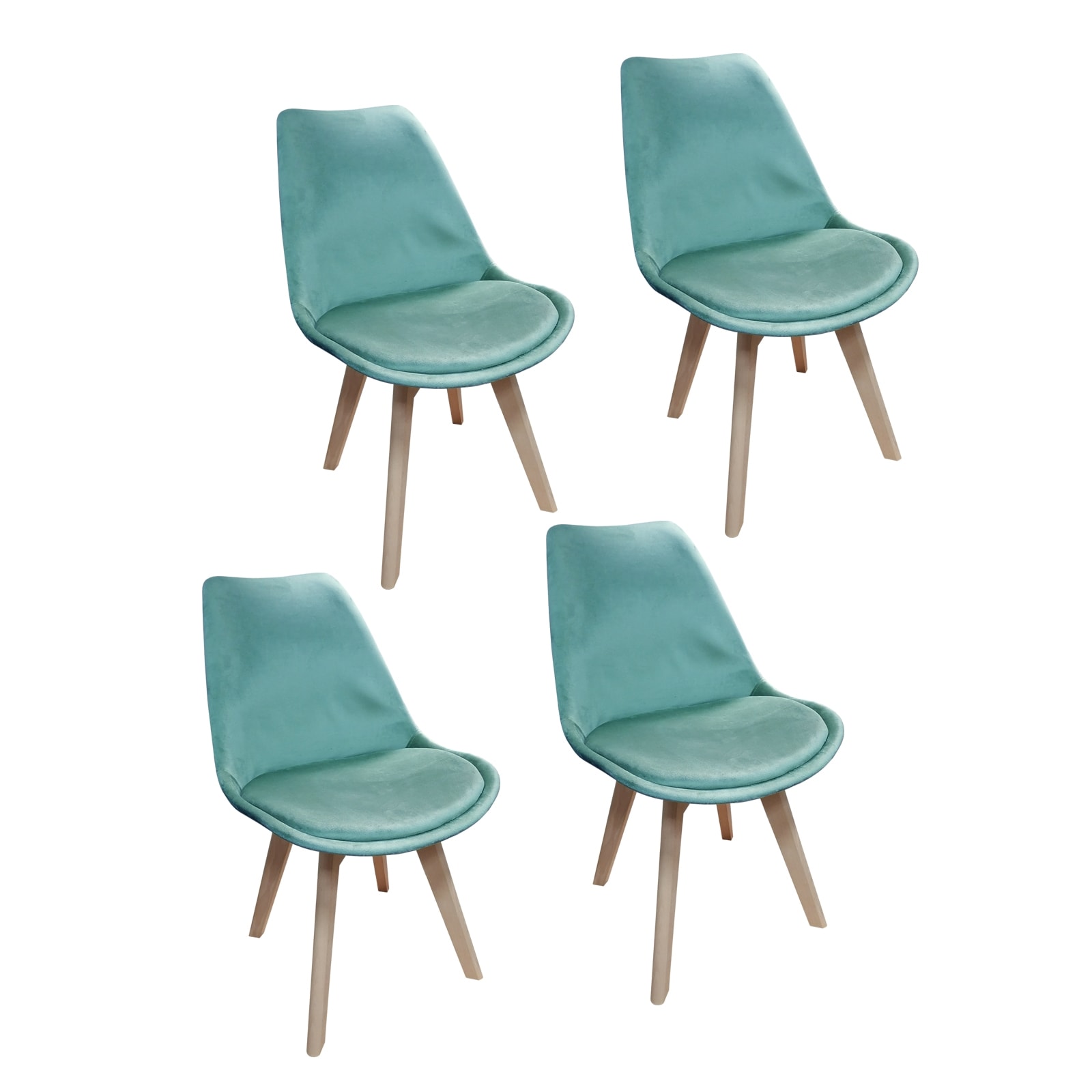 HTI-Living Esszimmerstuhl Samt 4er Set Atlanta T&uuml;rkis 