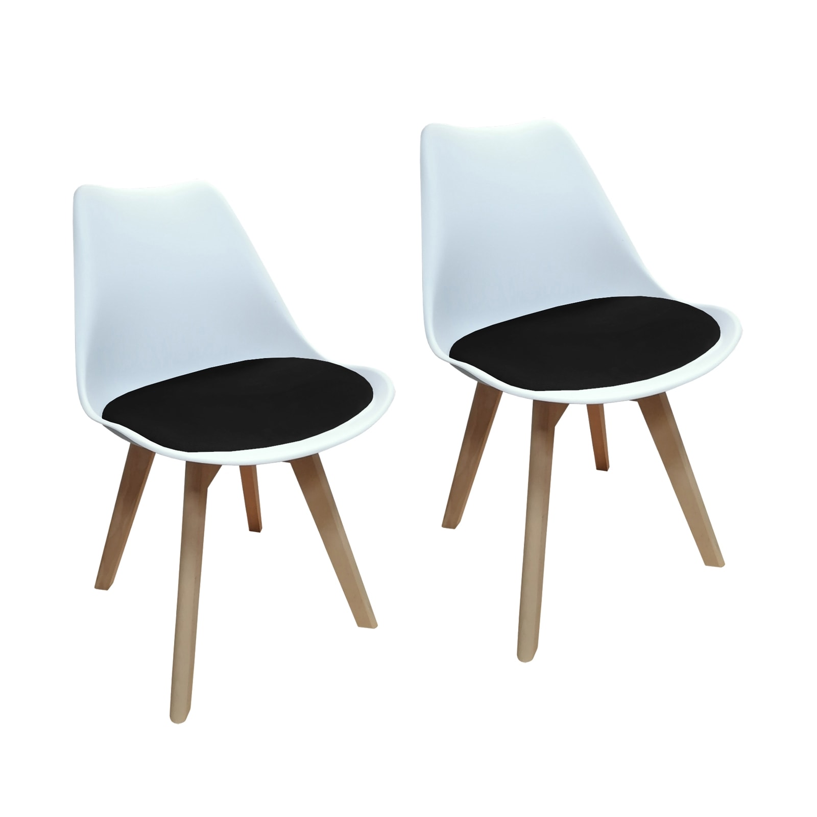 HTI-Living Esszimmerstuhl Samt 2er Set Atlanta Wei&szlig;/Schwarz 