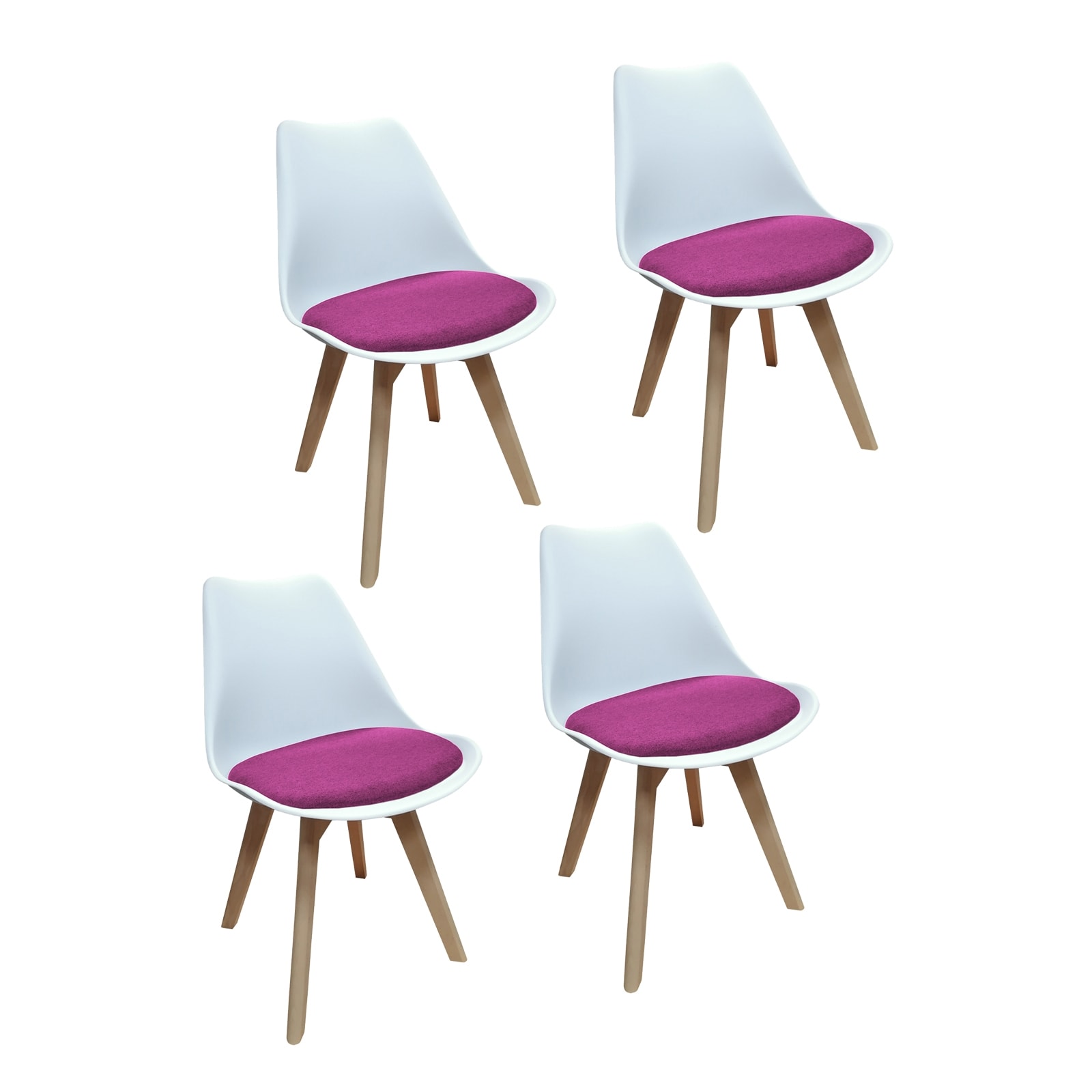 HTI-Living Esszimmerstuhl 4er Set Atlanta Wei&szlig;/Pink 