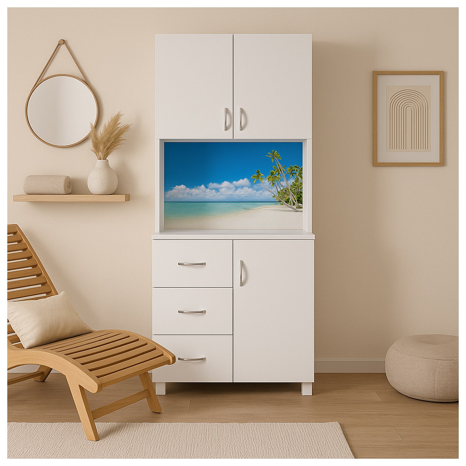 HTI-Living Schrank mit bedruckter R&uuml;ckwand Palmen 