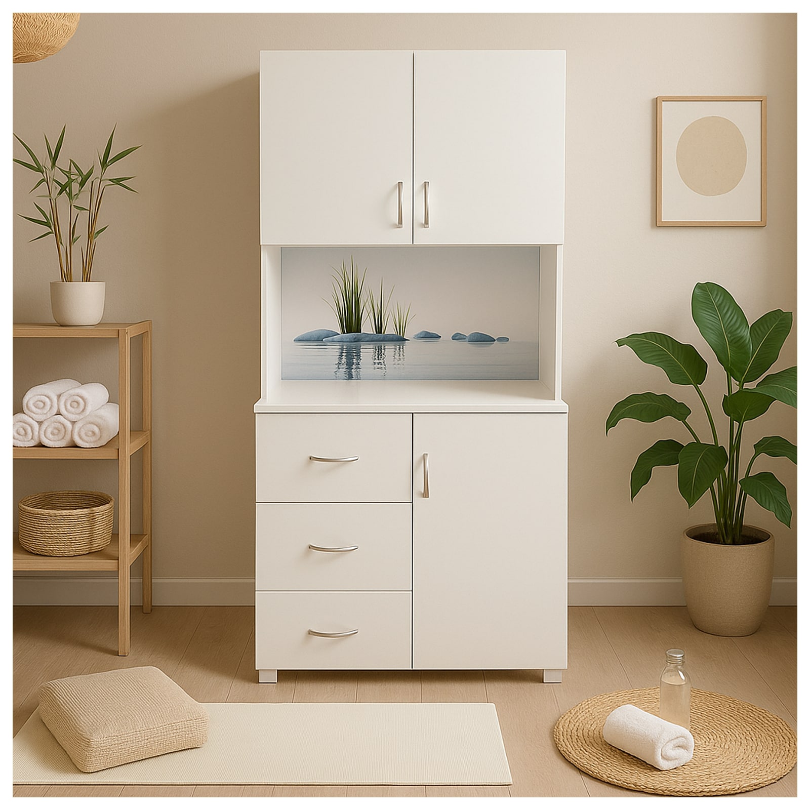 HTI-Living Schrank mit bedruckter R&uuml;ckwand Steine 