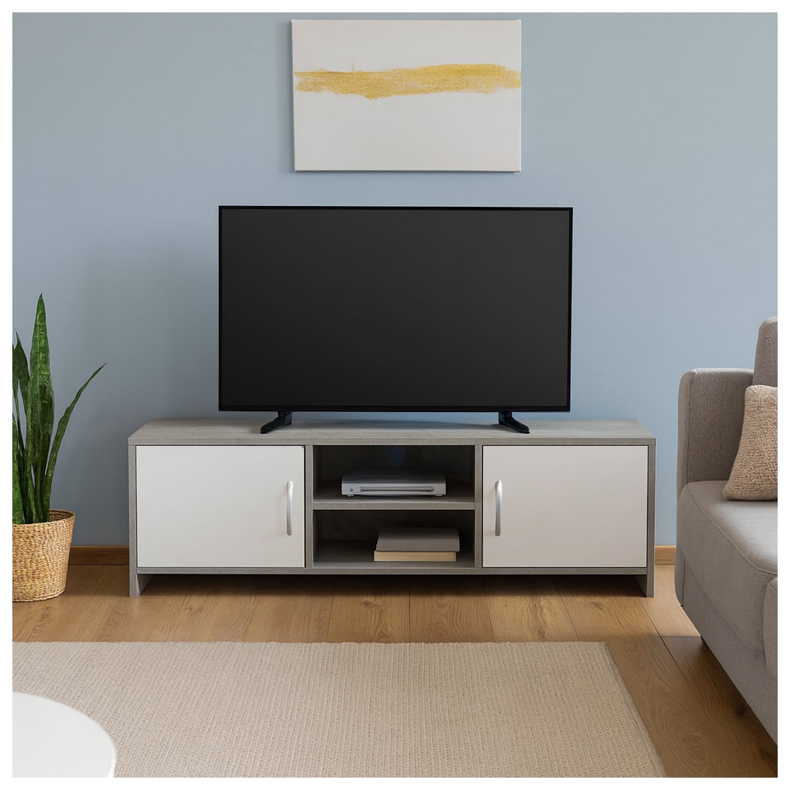 HTI-Living TV-Schrank Thekla Beton/Wei&szlig; 