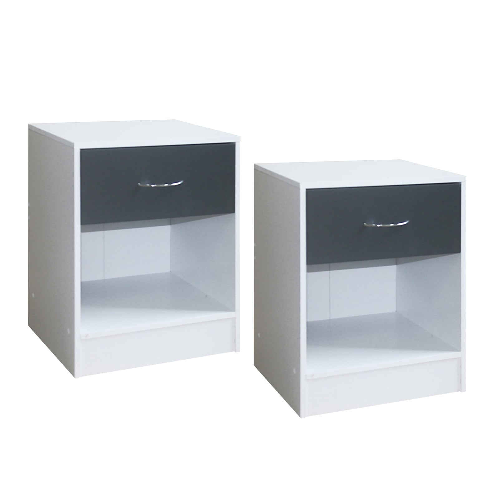 HTI-Living Nachtschrank 2er Set Thekla Wei&szlig;/Grau 