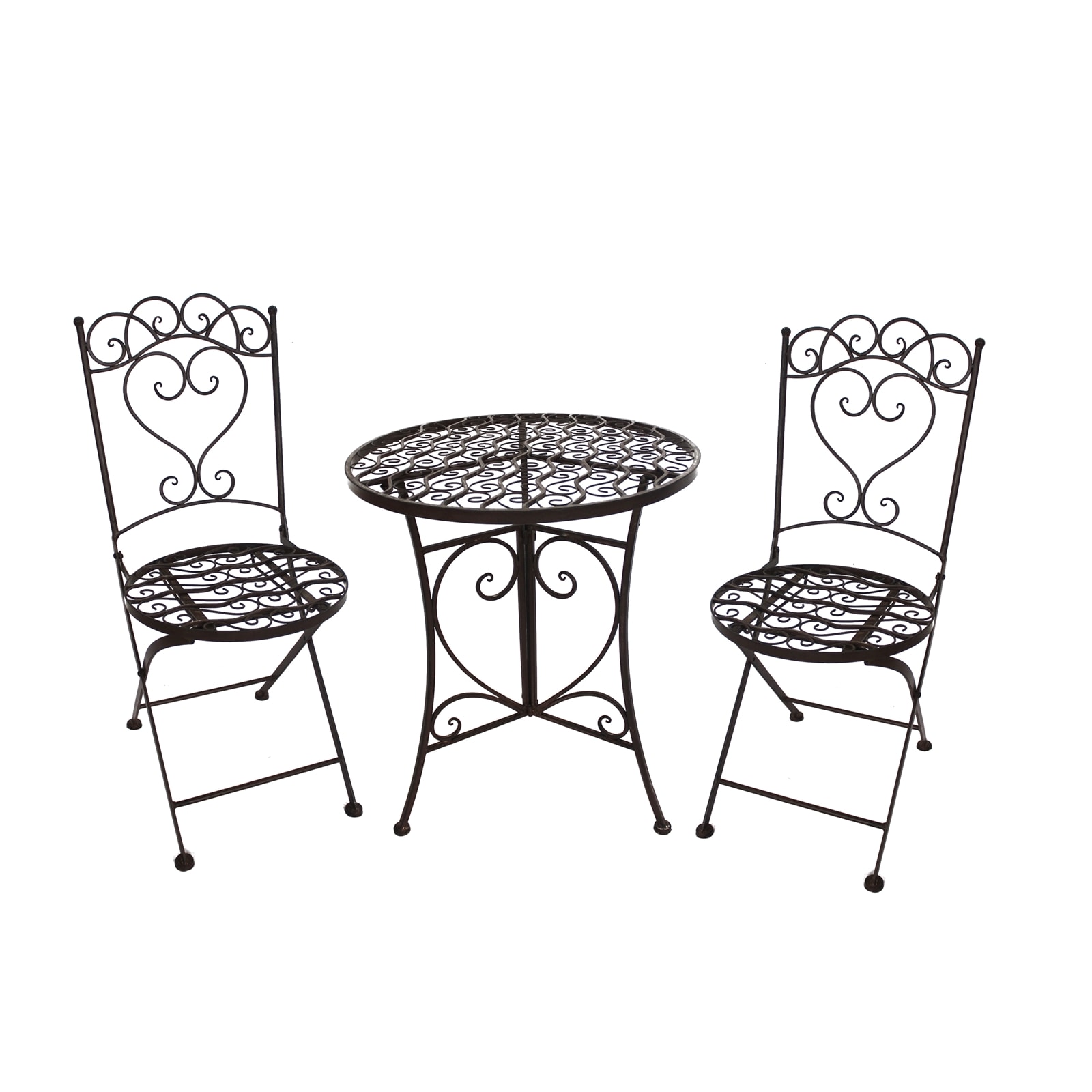 HTI-Living Gartentisch mit 2 St&uuml;hlen Curly Braun 