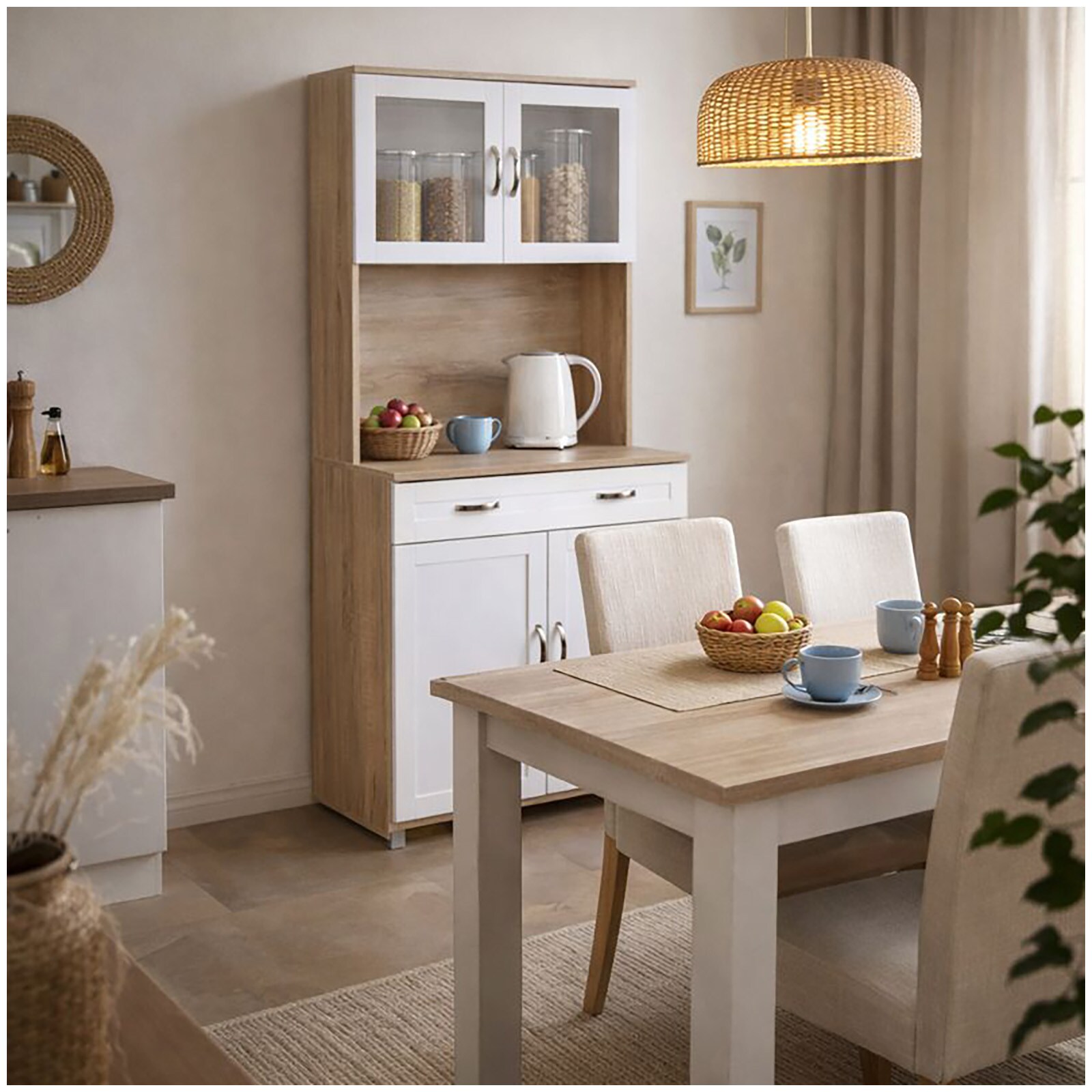 HTI-Living K&uuml;chenbuffet Sonoma/Wei&szlig; Blanca 
