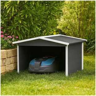 HTI-Living Garage für Mähroboter Robustes Holzhaus mit Wetterschutz 
