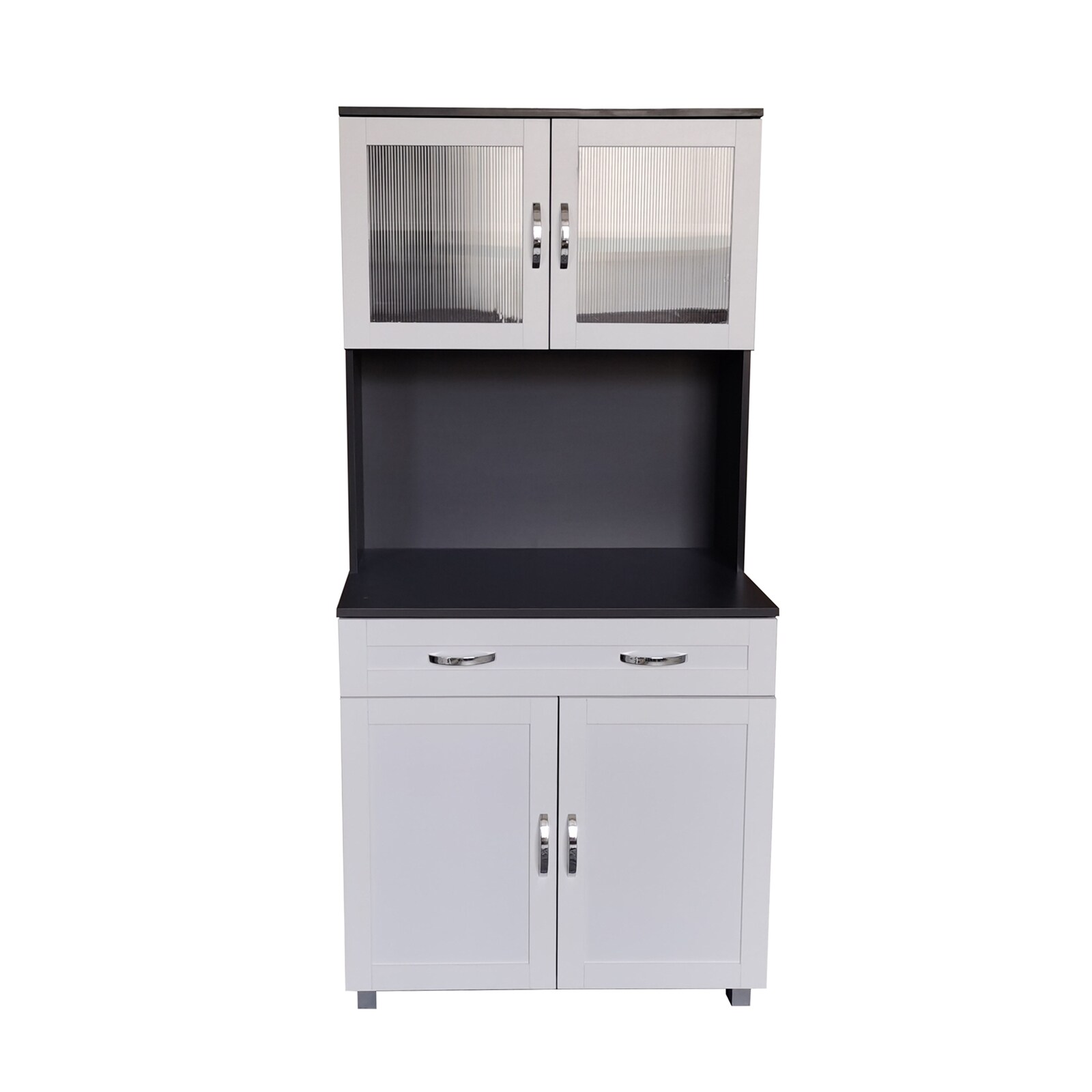 HTI-Living K&uuml;chenbuffet mit Glasteil Grau/Wei&szlig; Blanca 