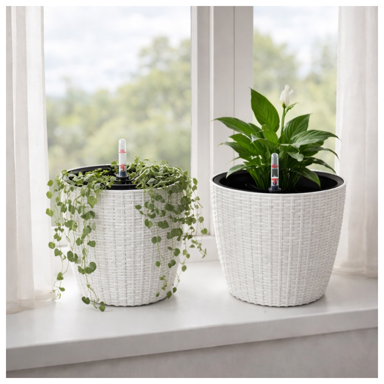 Blumentopf Hydro Ø 27 cm 2er Set Nessa Weiß