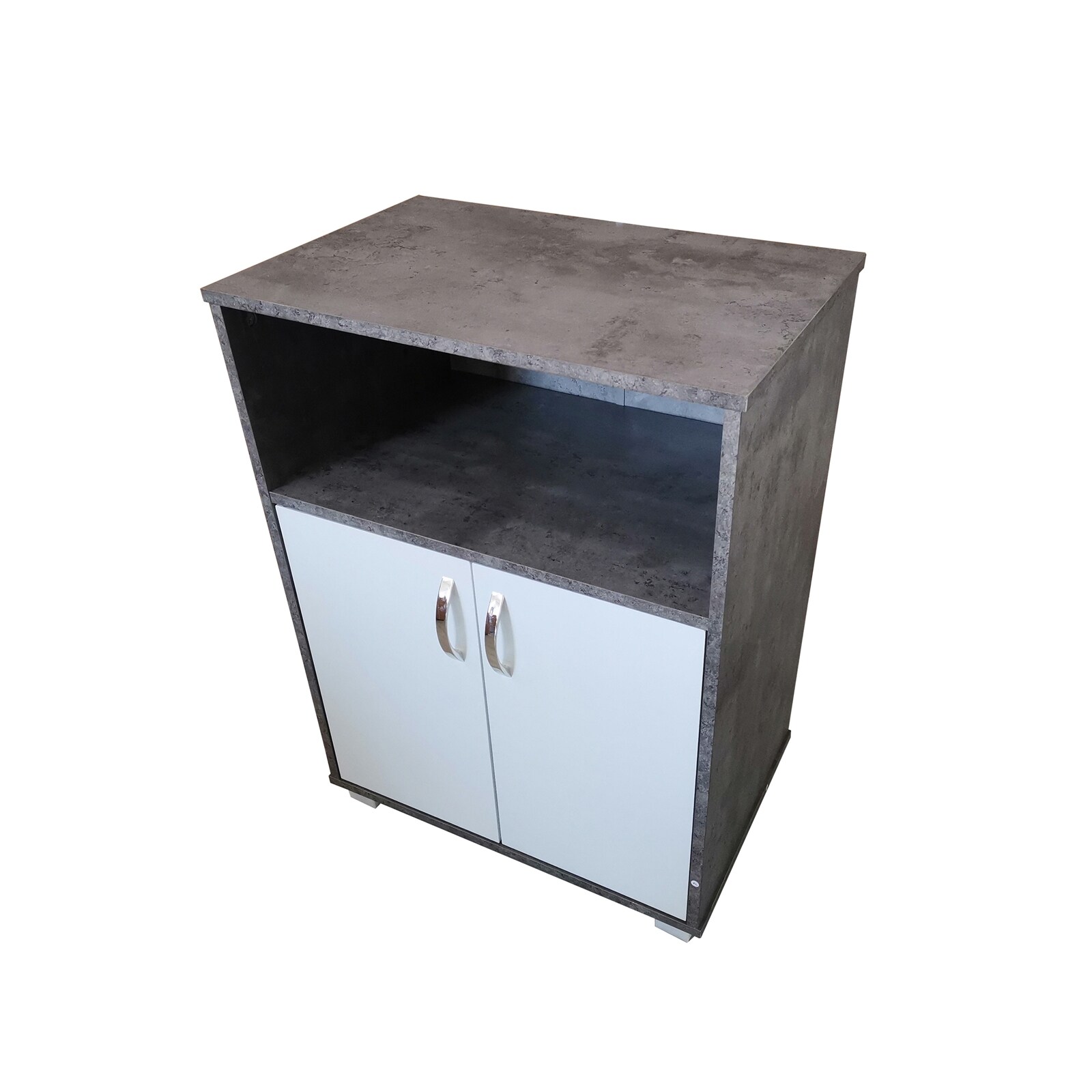 HTI-Living K&uuml;chenschrank Beton mit wei&szlig;en T&uuml;ren Blanca 