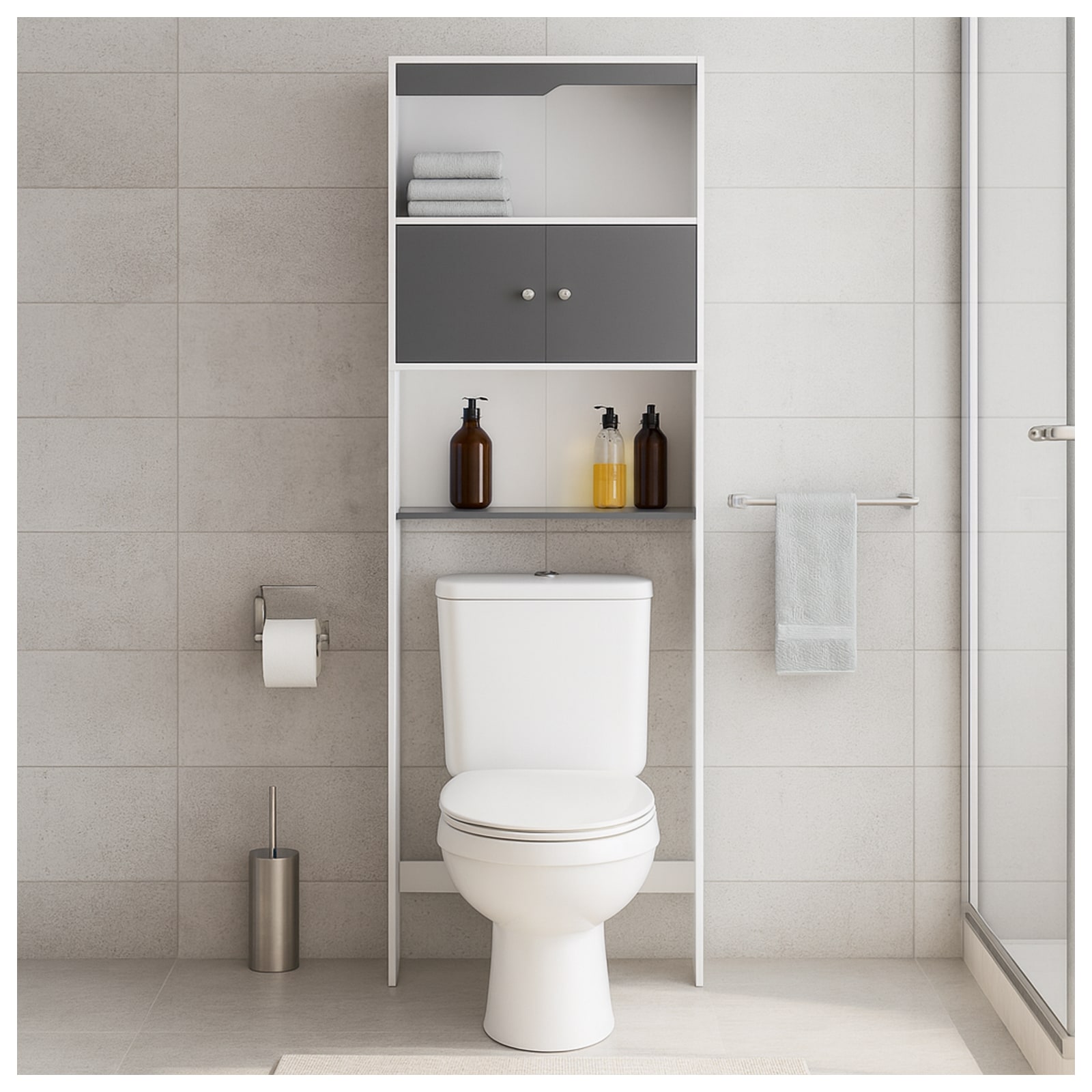 HTI-Living Badregal Thekla Wei&szlig;-Grau 