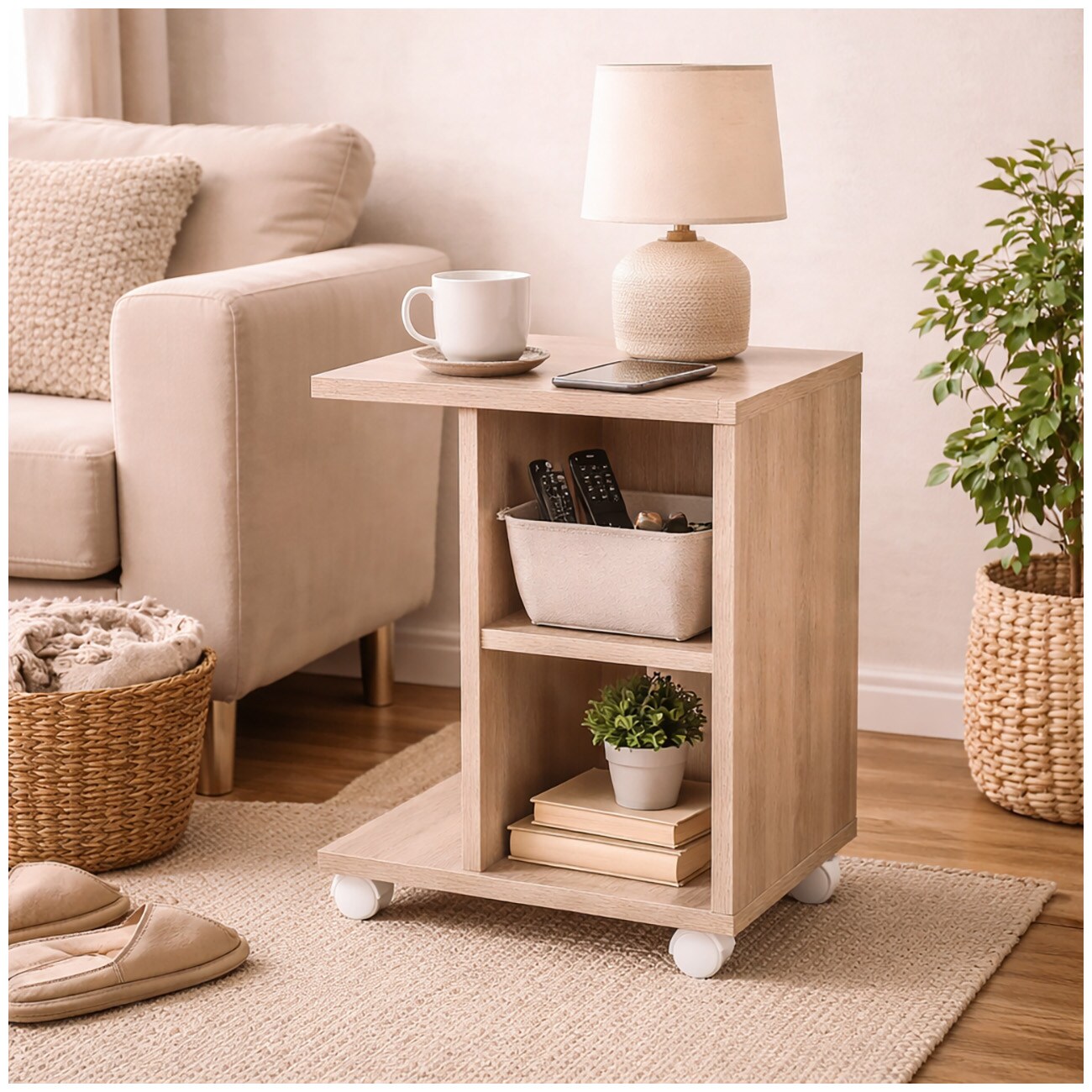 HTI-Living Beistelltisch auf Rollen Thekla Sonoma 