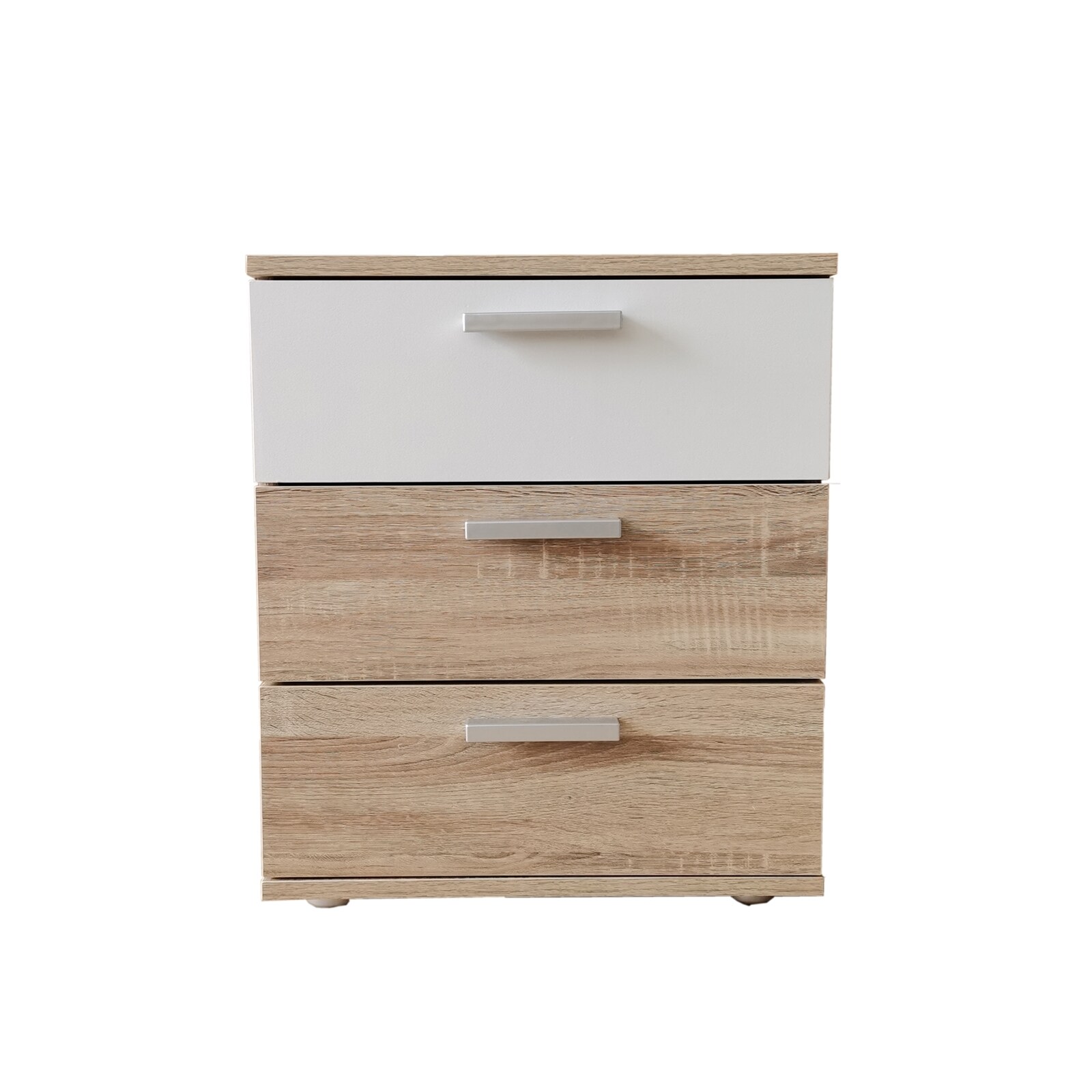 HTI-Living Nachtkommode 3 Schubladen Nina Sonoma Wei&szlig; 