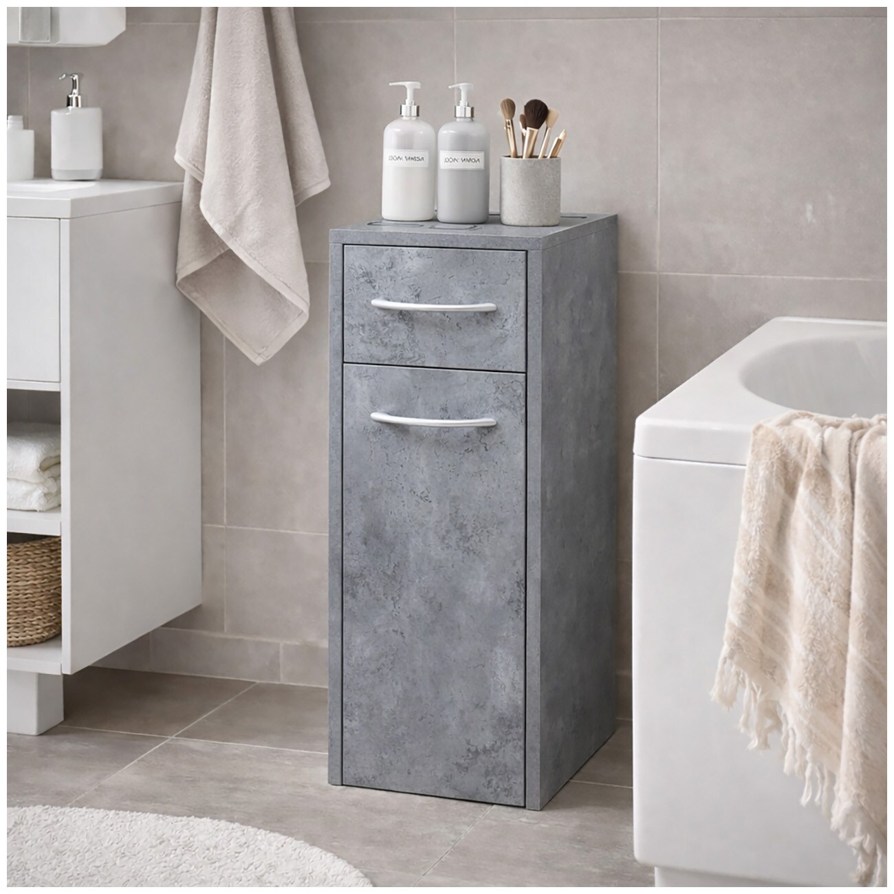 HTI-Living Mehrzweckschrank schmal Thekla Beton 