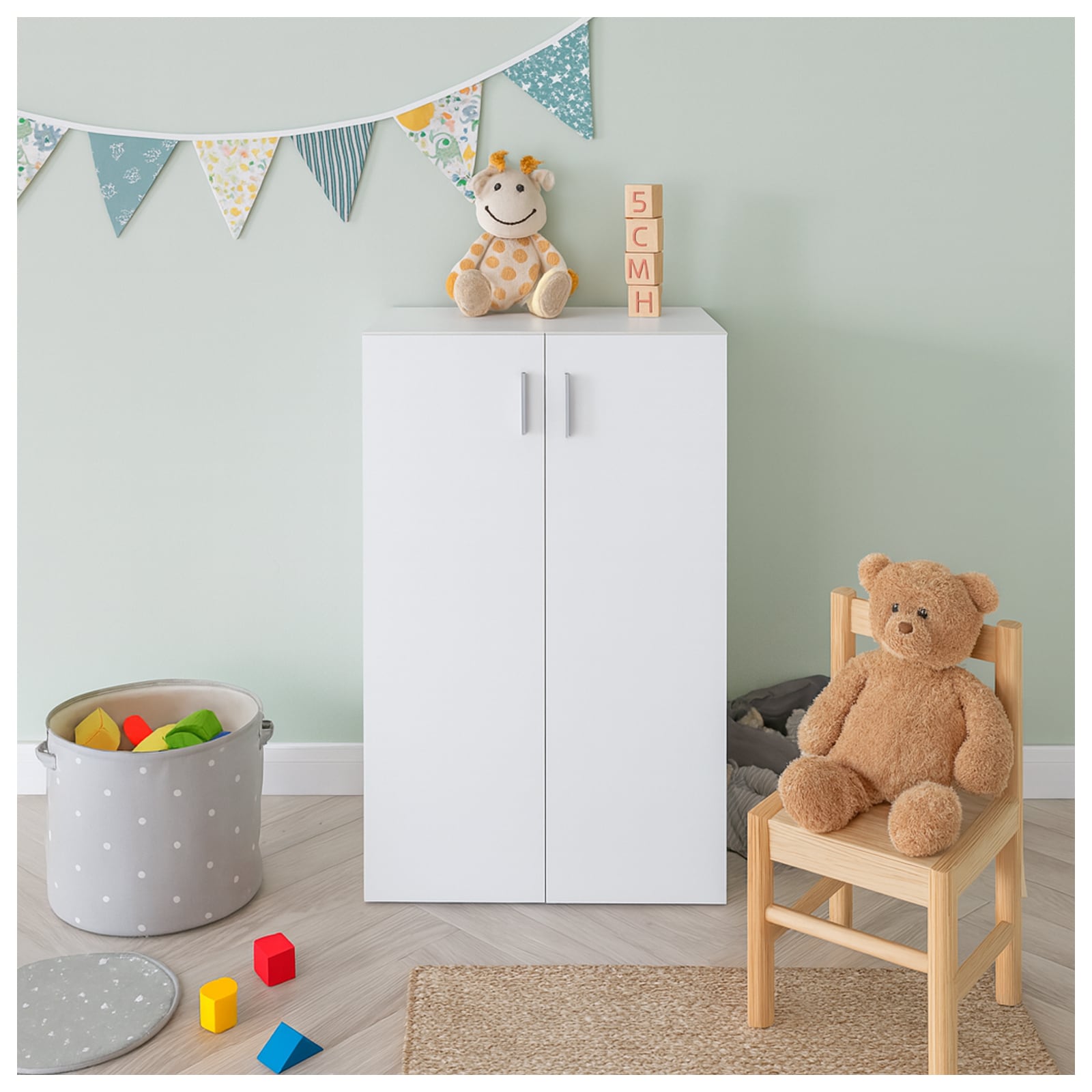 HTI-Living Kommode mit 3 Regalf&auml;chern Nina Wei&szlig; 