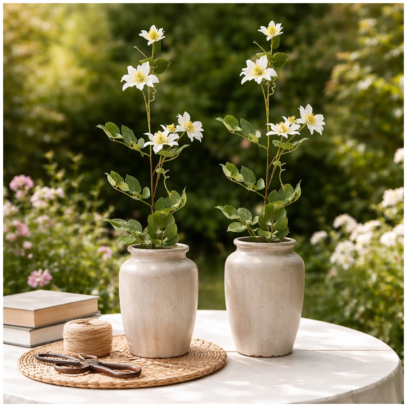 NTK-Collection Clematis Wei&szlig; 2er Set 78 cm 