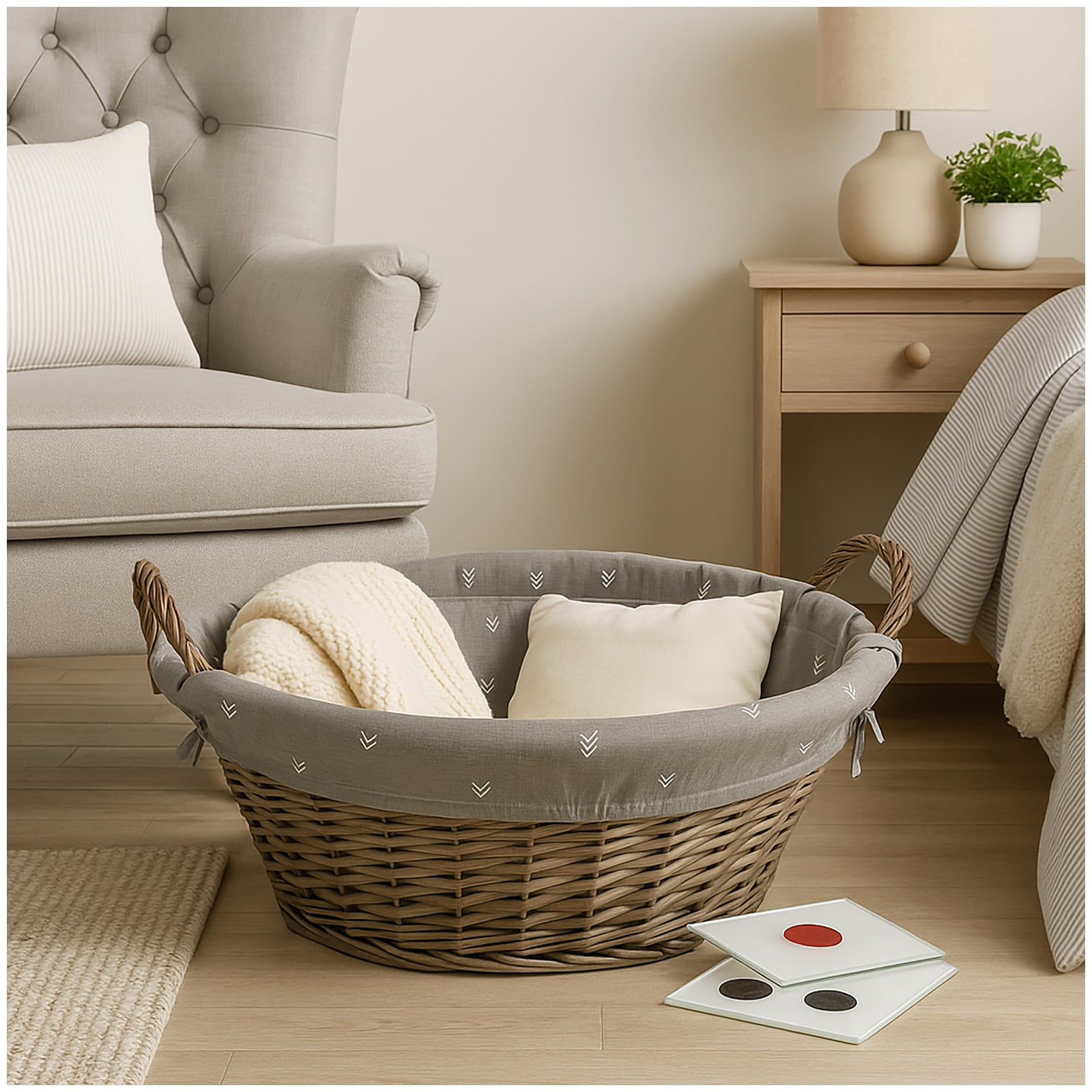 HTI-Living Aufbewahrungskorb 57 x 44 cm Weide 