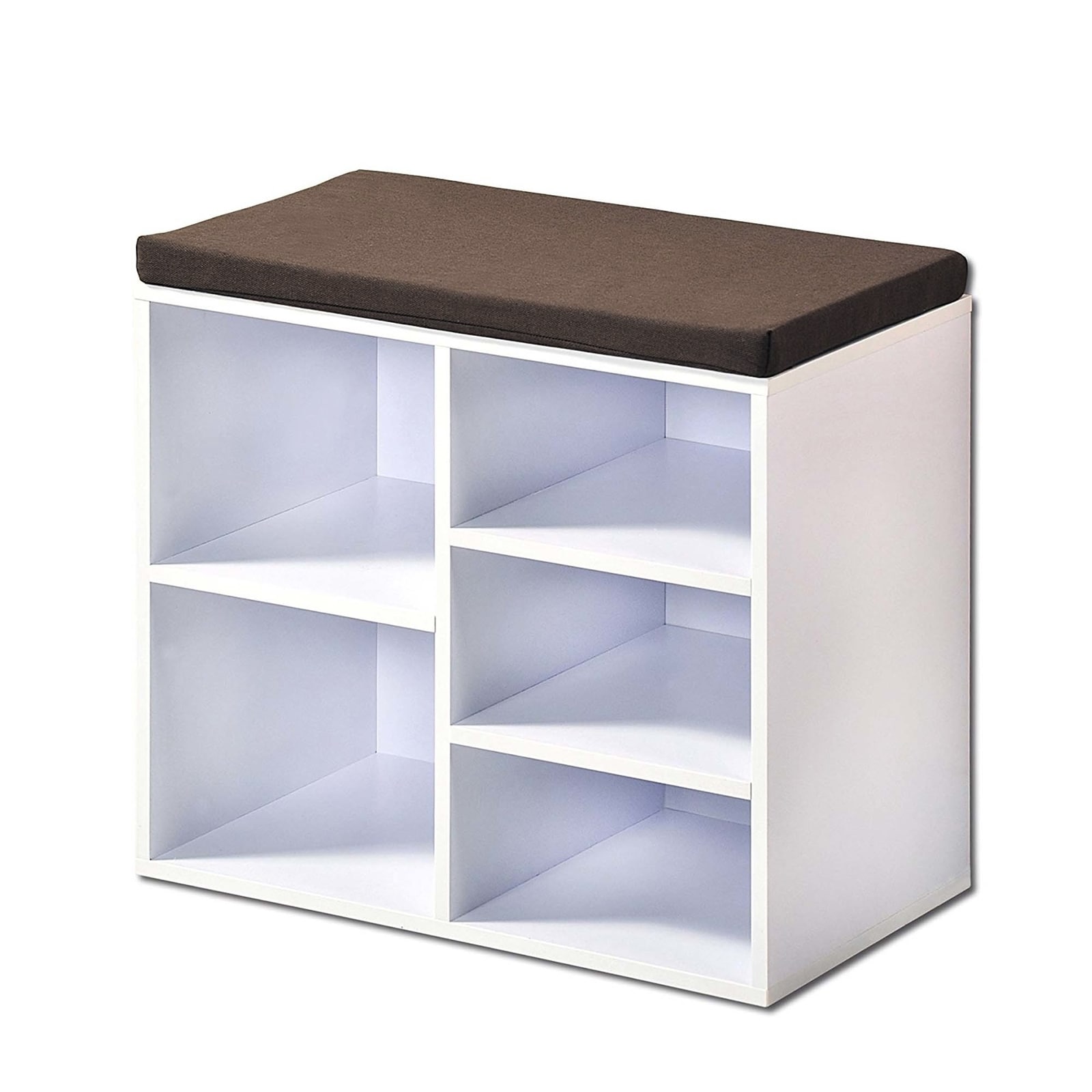 HTI-Living Garderobenbank mit 5 F&auml;chern inkl. Sitzkissen Wei&szlig; 