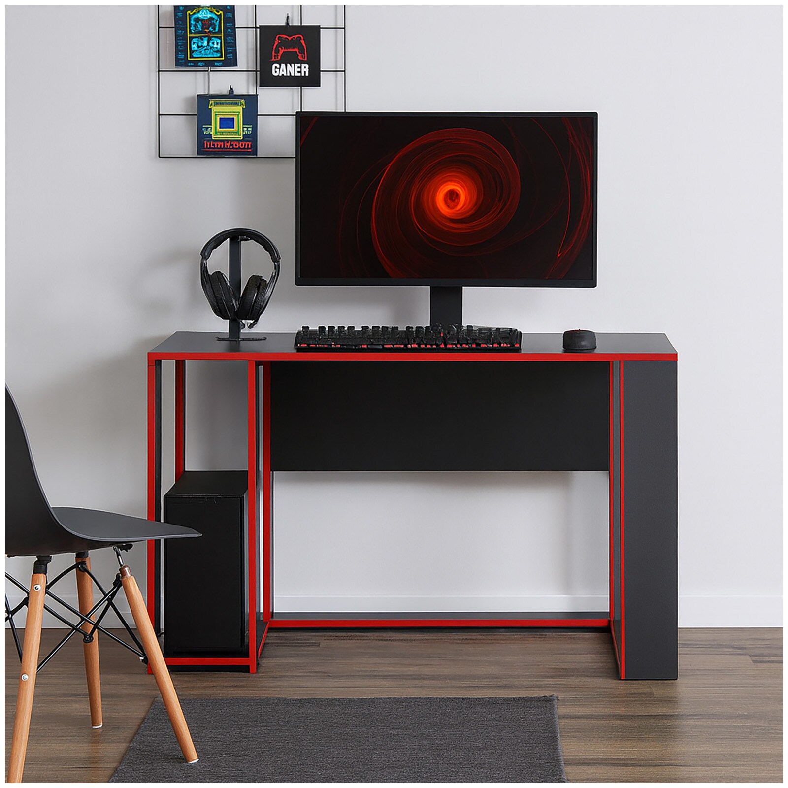 HTI-Living Gamer Schreibtisch Schwarz/Rot 