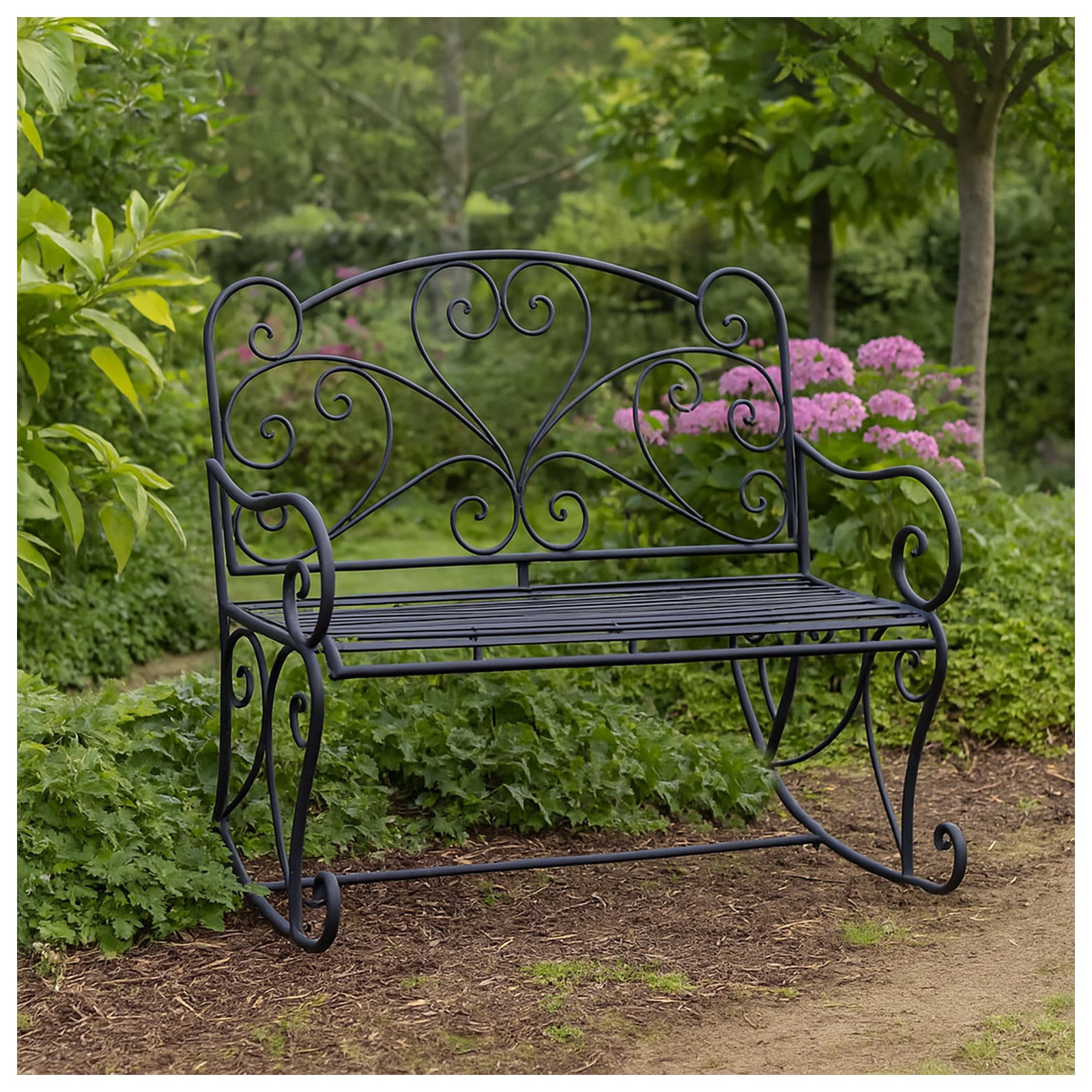 HTI-Living Nostalgische Metallbank Schaukelbank Curly 