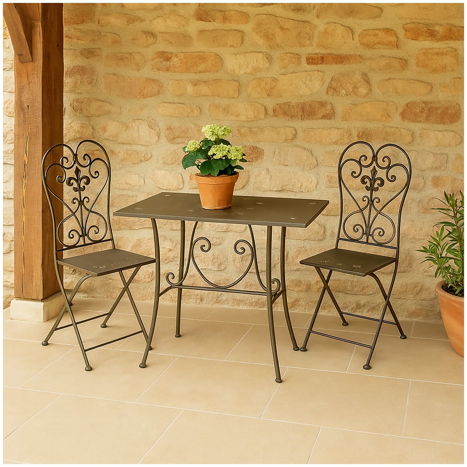 HTI-Living Metalltisch Braun Lily 