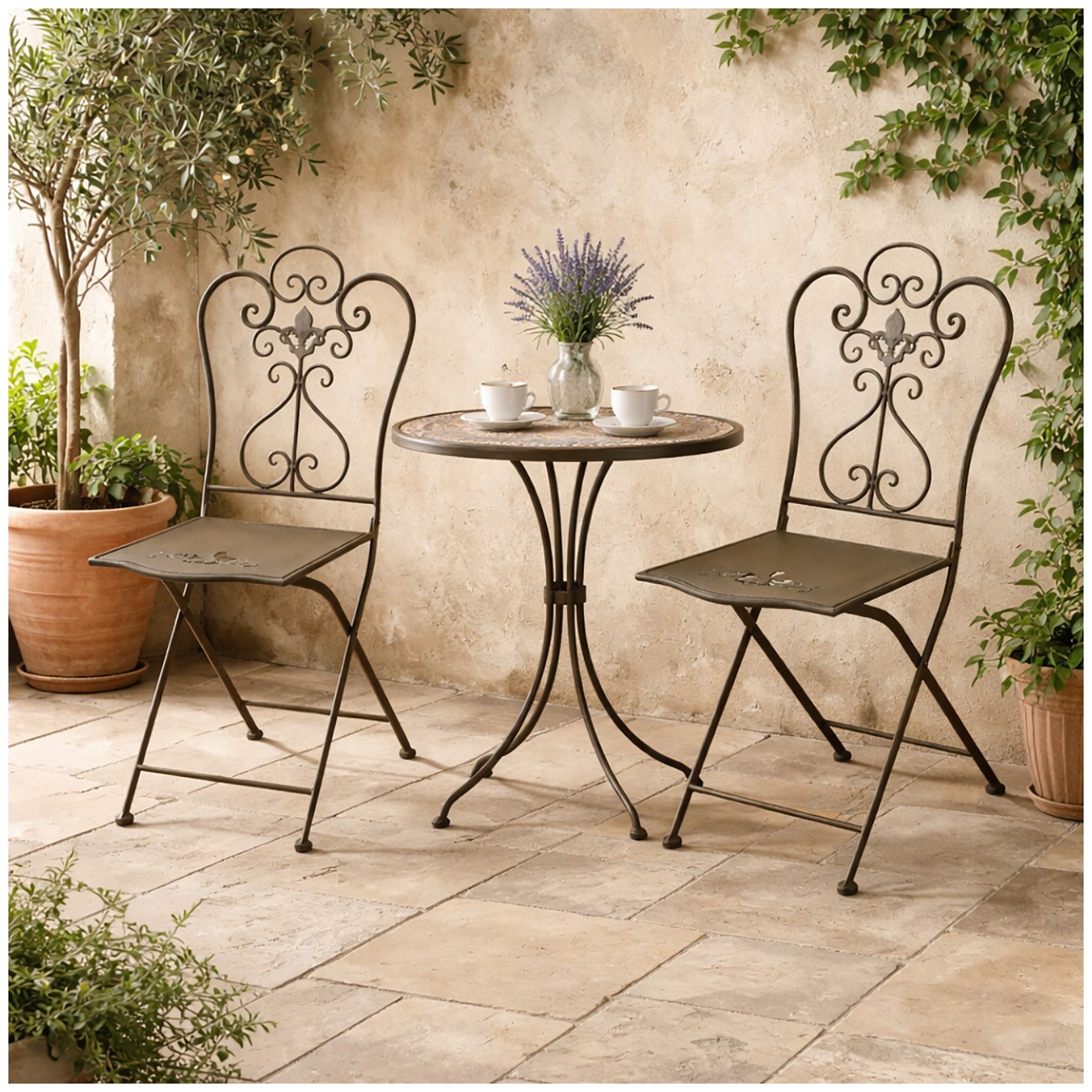 HTI-Living Romantische Metallst&uuml;hle 2er Set 