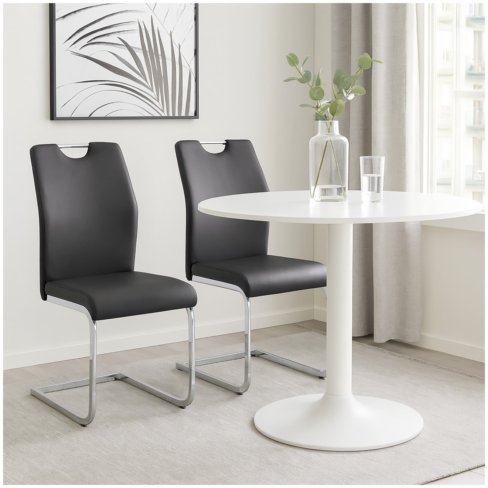 HTI-Living Esszimmerstuhl 2er Set Schwarz Nelly 