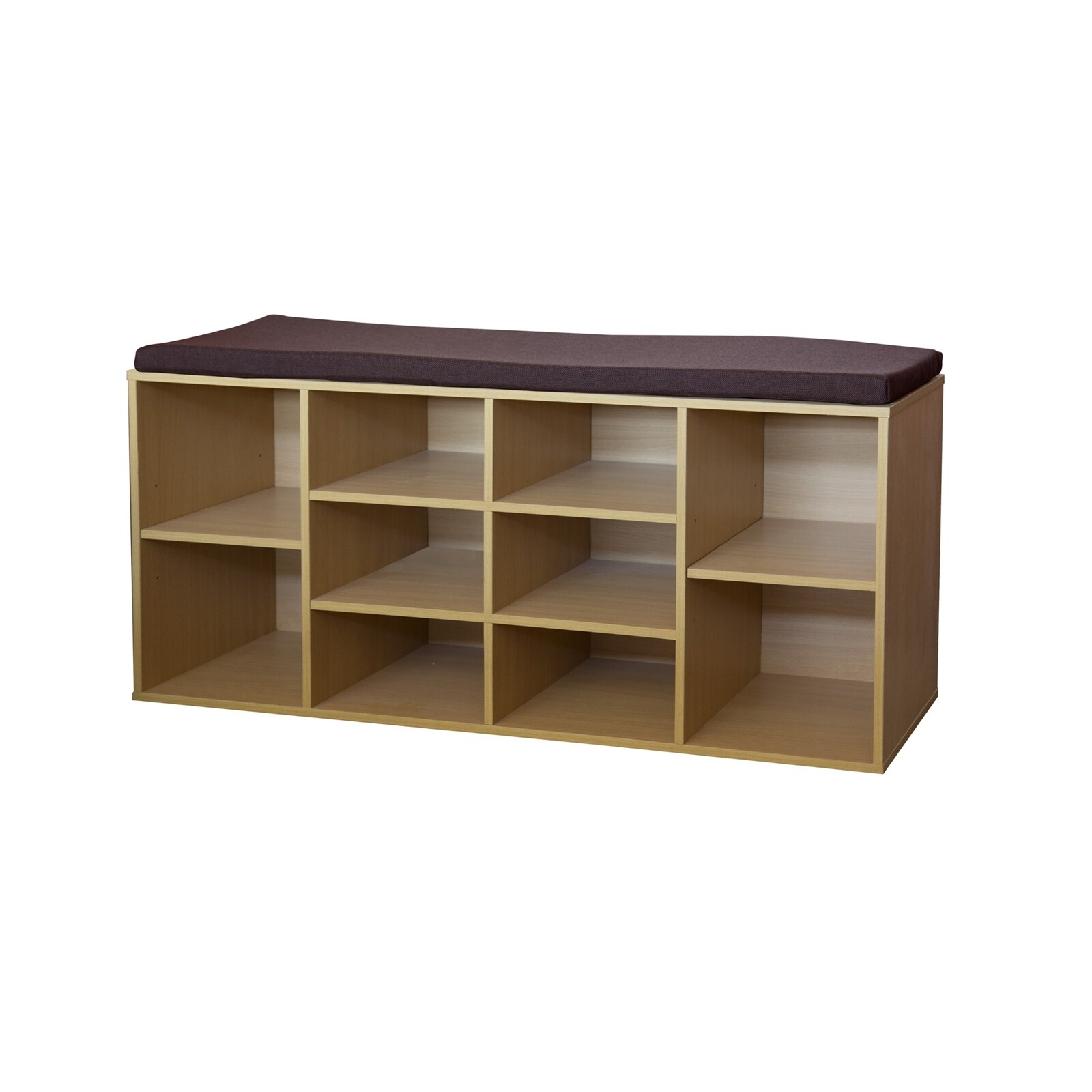 HTI-Living Garderobenbank mit 10 F&auml;chern inkl. Sitzkissen Buche 